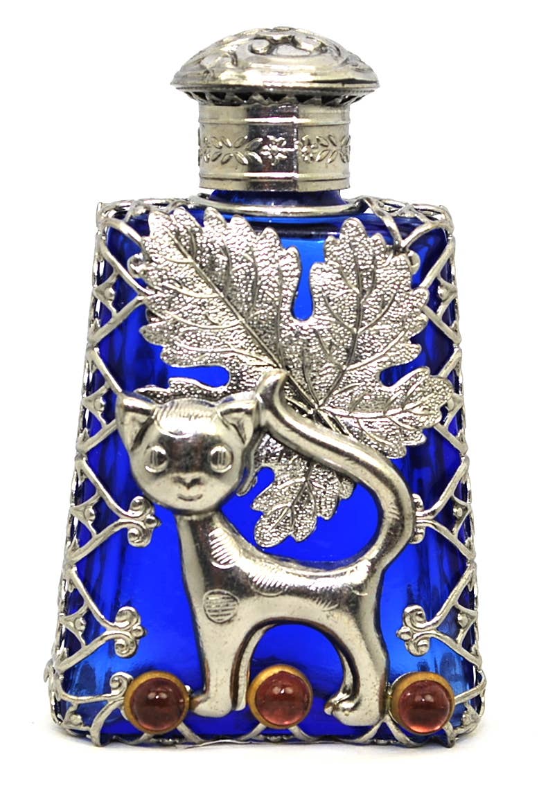 CAT Victorian Style Decorative CAT Perfume Bottle Czech made: Pink