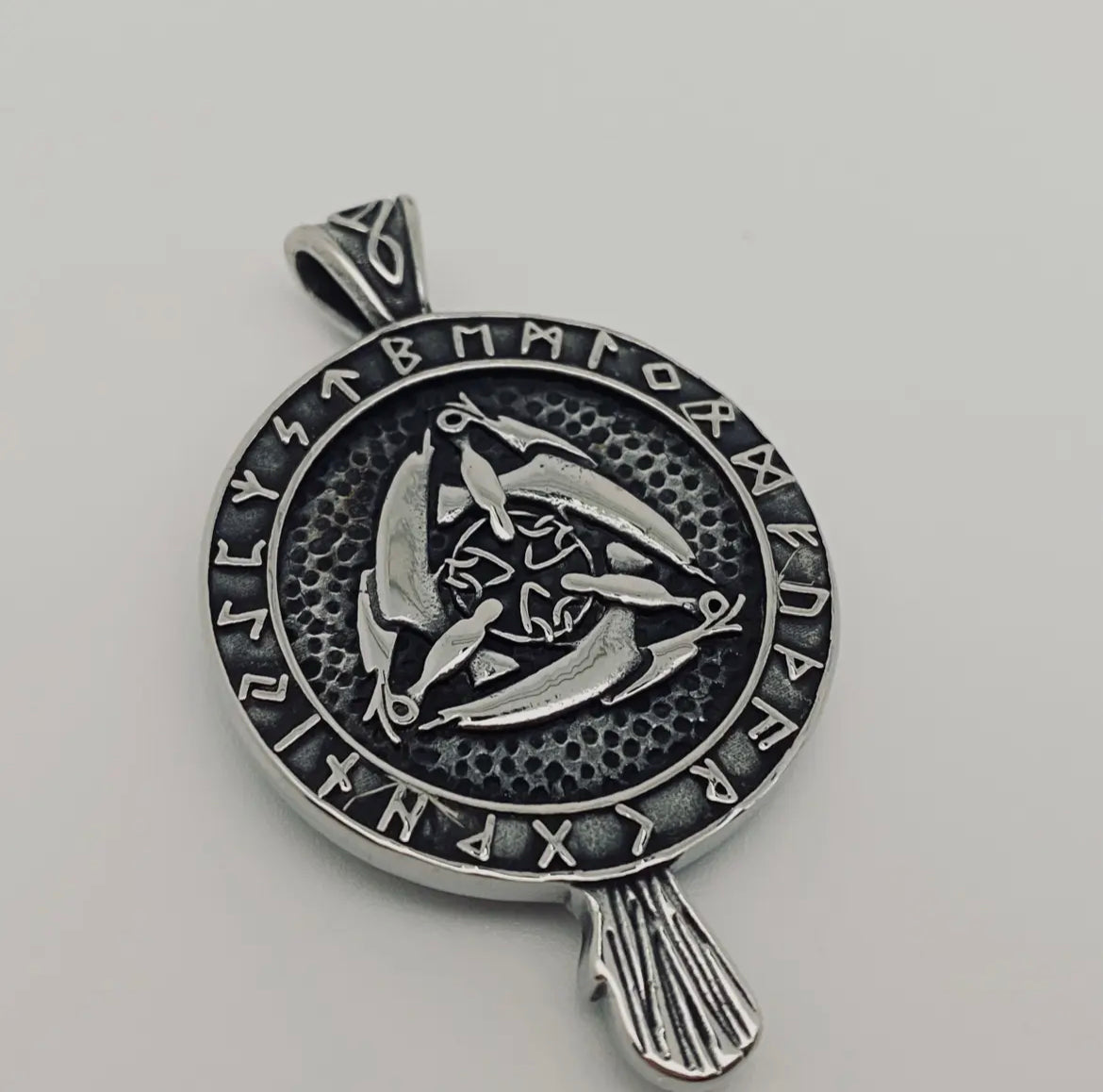 Viking Celtic Knot Crow Pendant