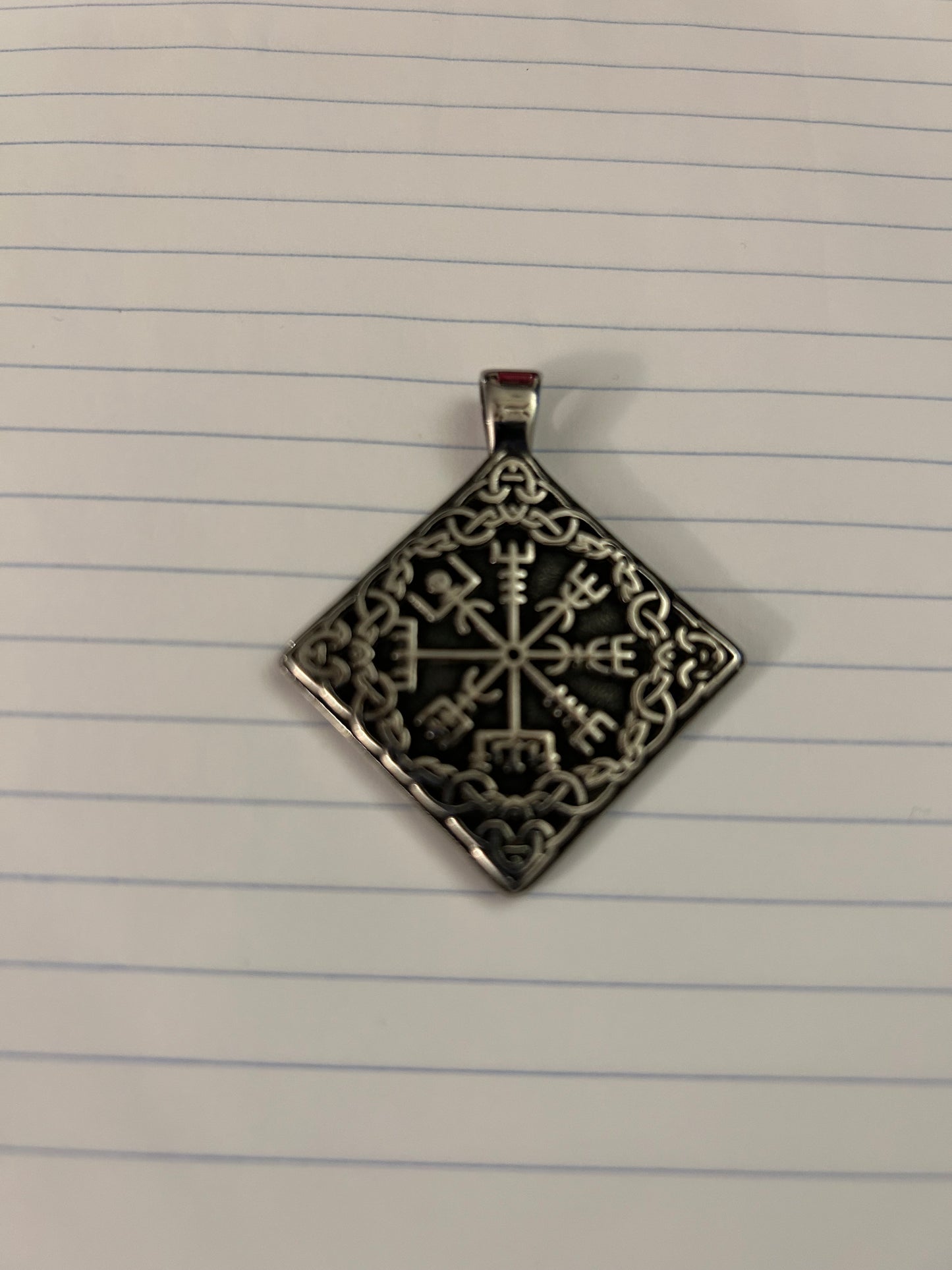 Viking Compass Rune Vegvisir Pendant - Square