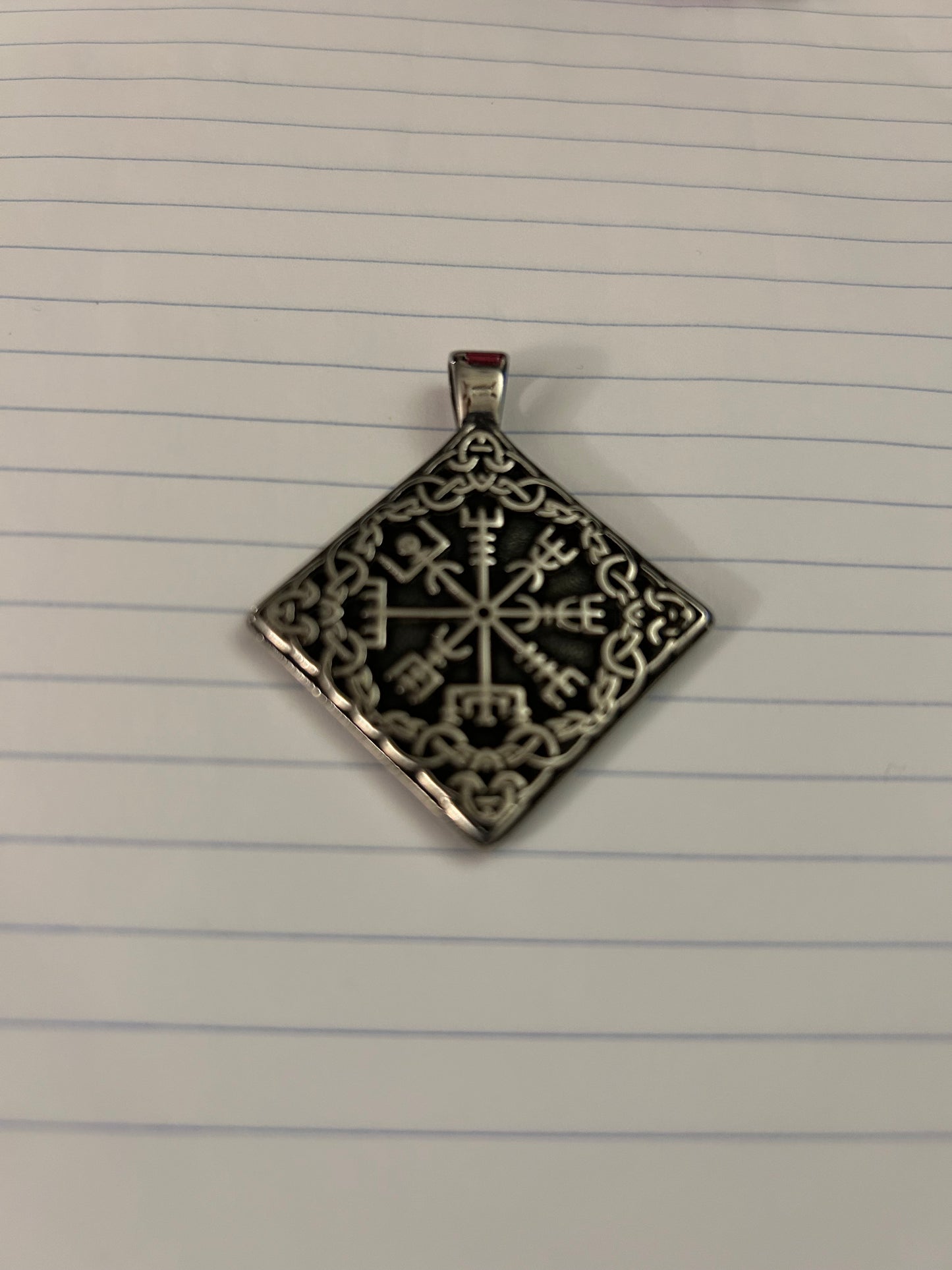 Viking Compass Rune Vegvisir Pendant - Square