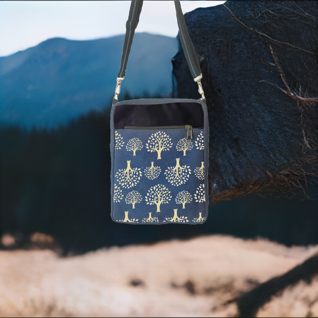 Tree of Life: Blue Crossbody Bag
