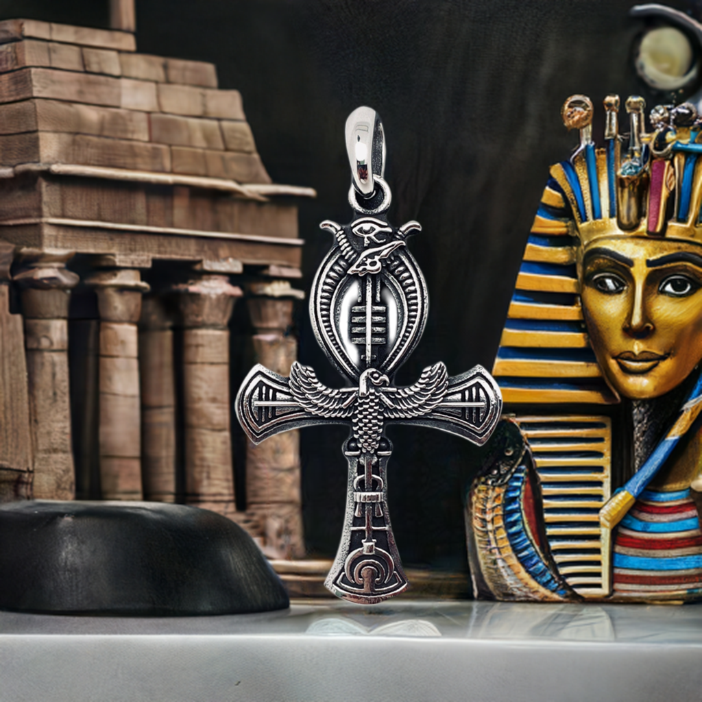 Eye of Horus Egyptian Style Cross Pendant