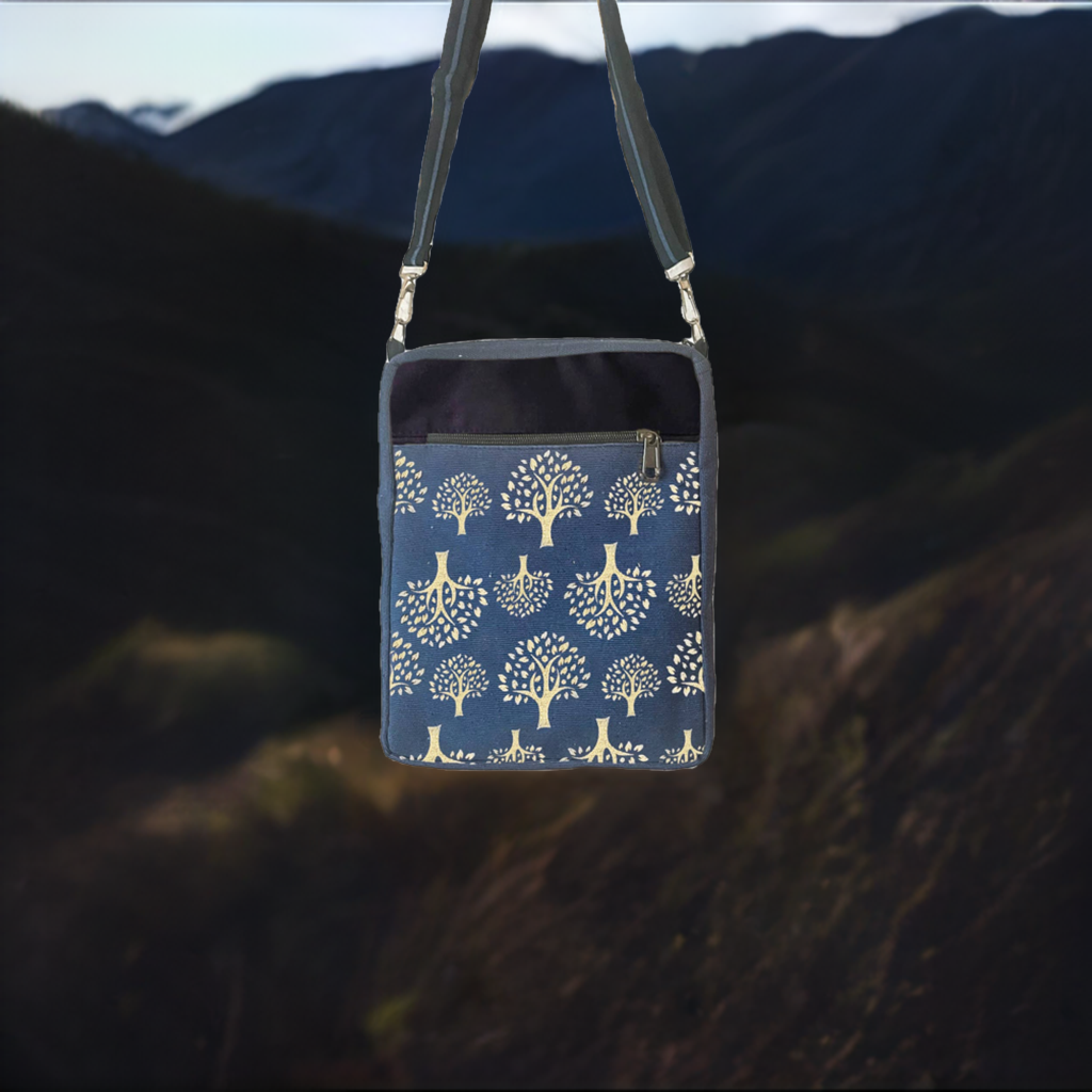 Tree of Life: Blue Crossbody Bag