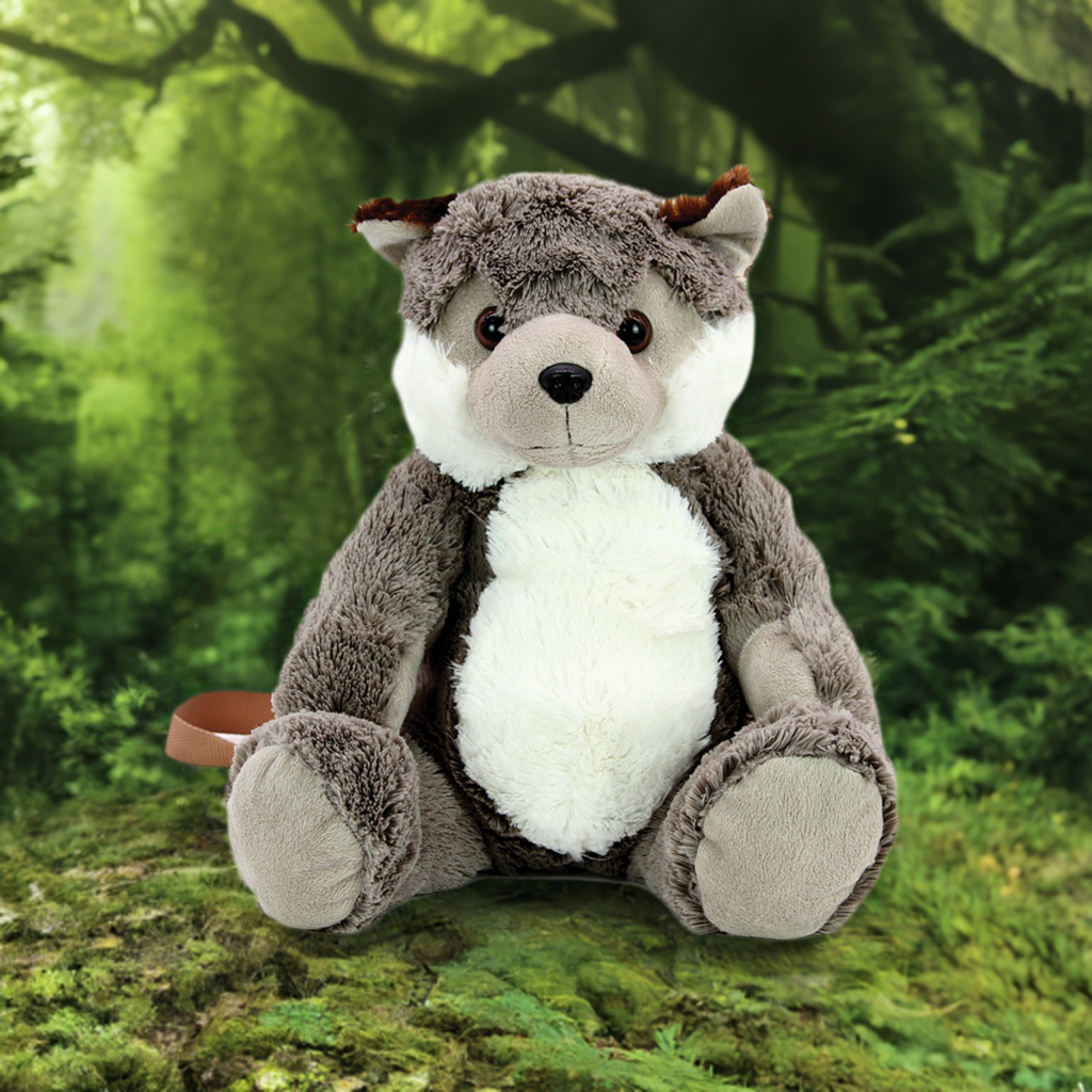 Grey Wolf Furry Backpack