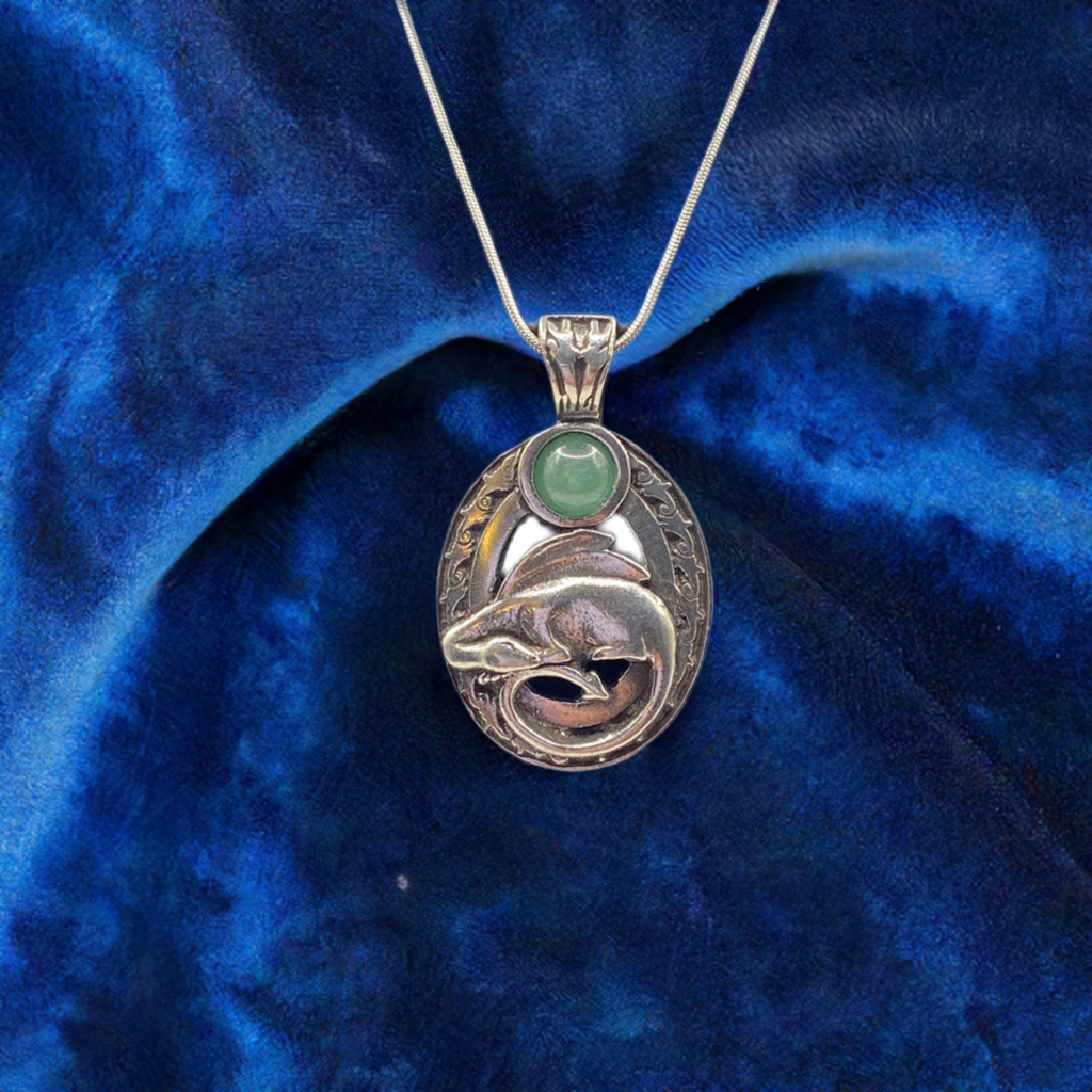 Dragon Pendant with Aventurine