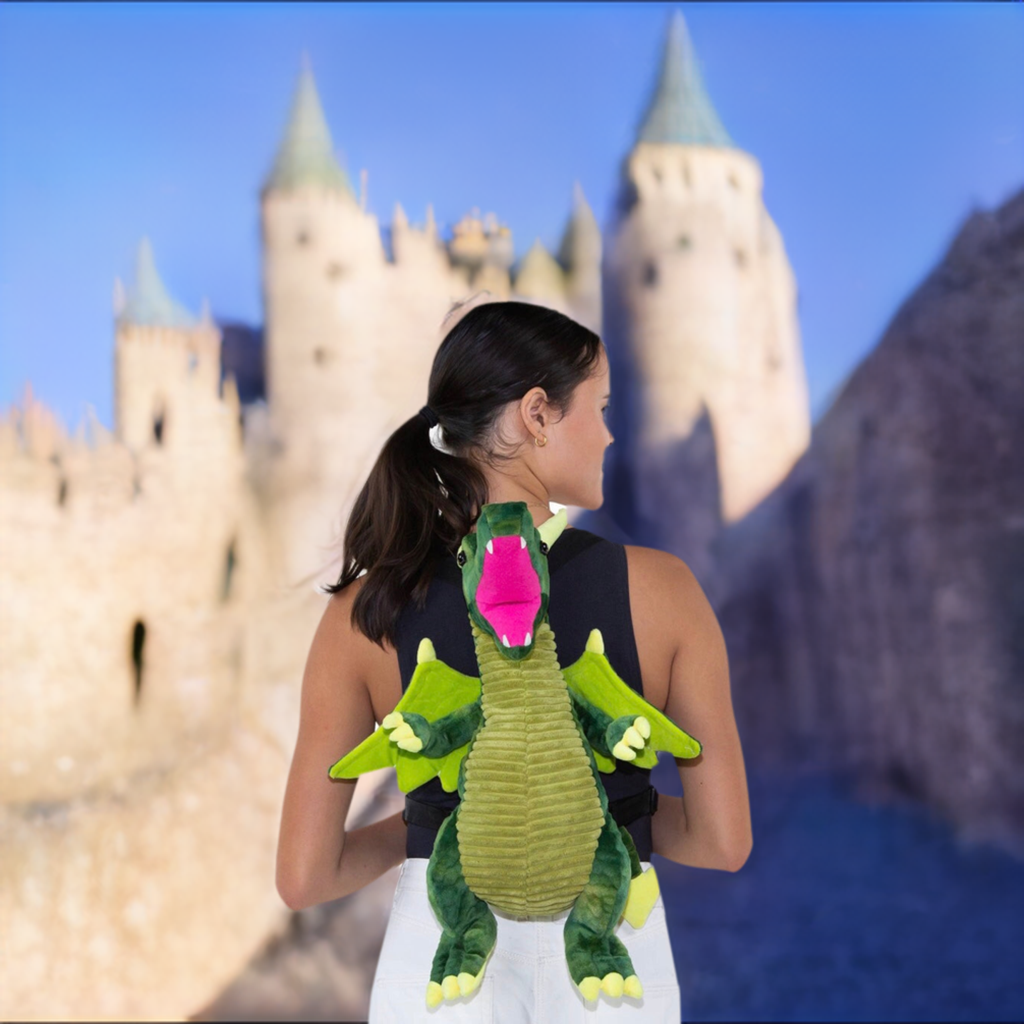 Green Dragon Furry Backpack