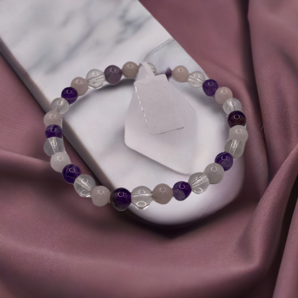 Amethyst and Rose Quartz Bracelet