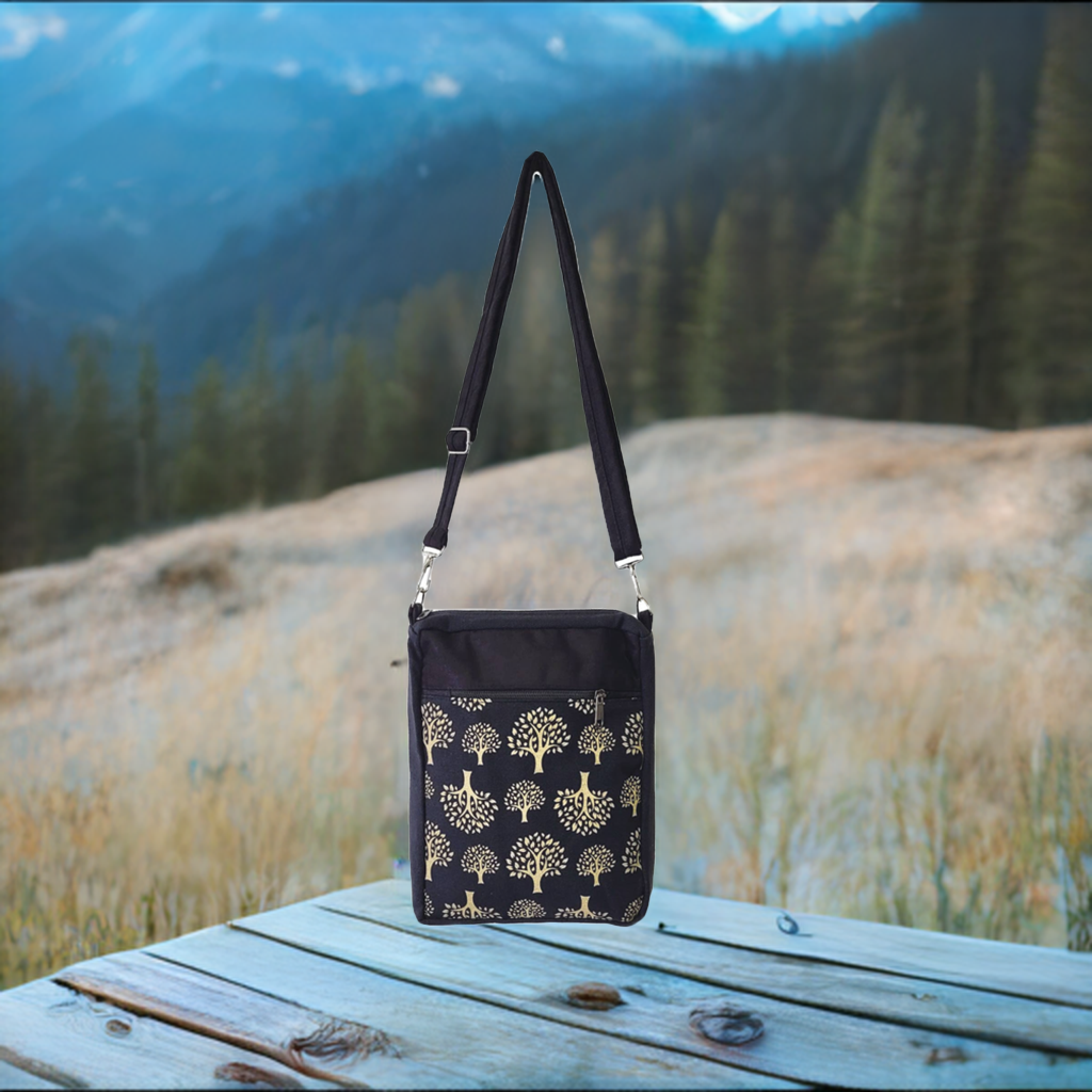Tree of Life: Black Crossbody Bag