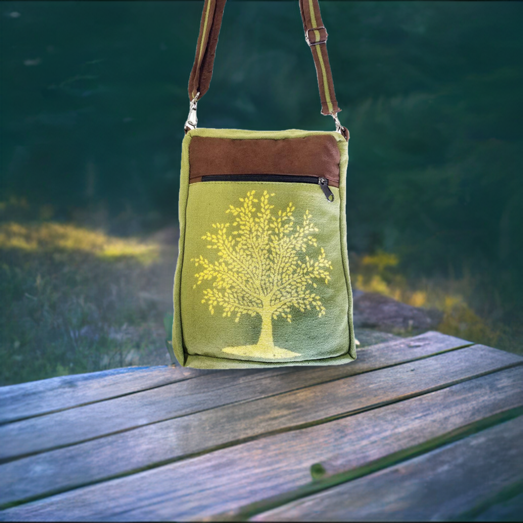 Tree of Life Messenger Bag - Green