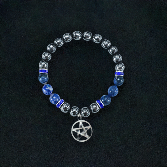 Pentacle Bracelet with Sodalite and Hematite