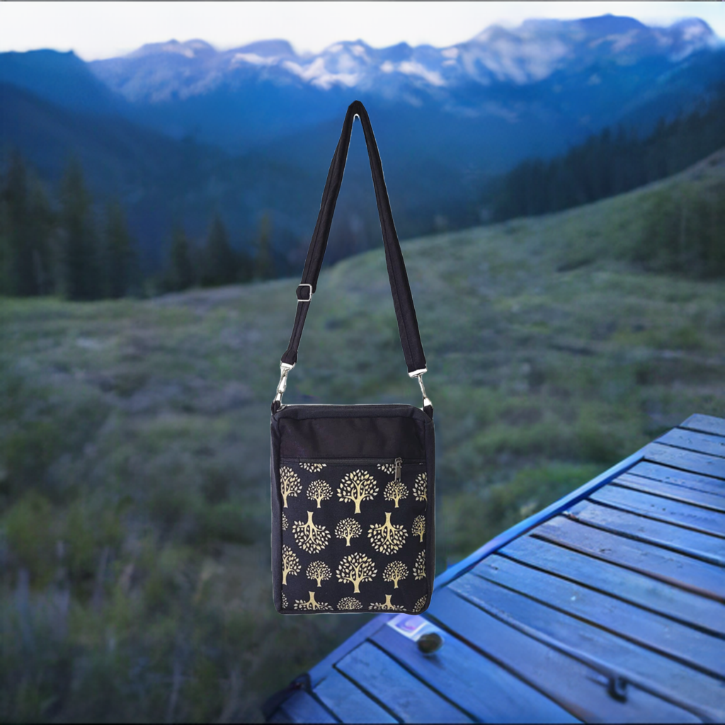Tree of Life: Black Crossbody Bag