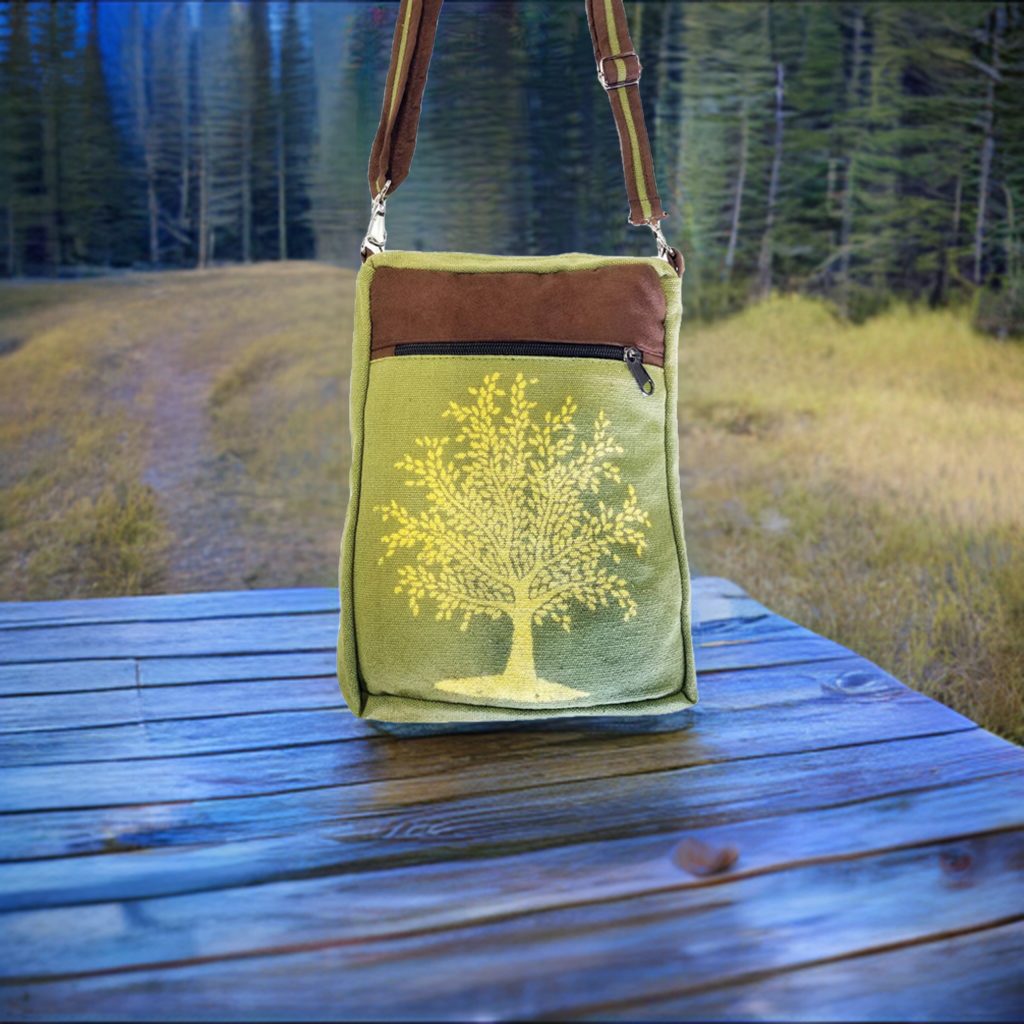 Tree of Life Messenger Bag - Green