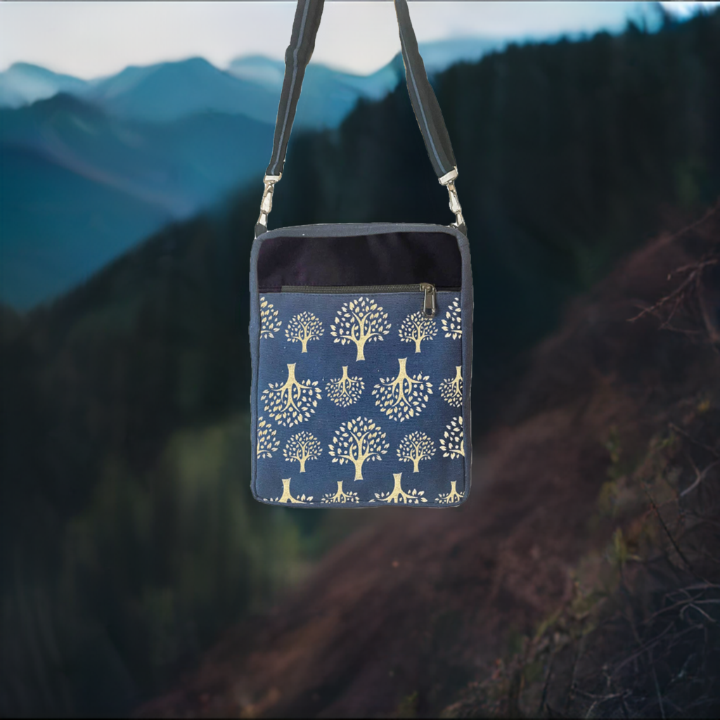 Tree of Life: Blue Crossbody Bag