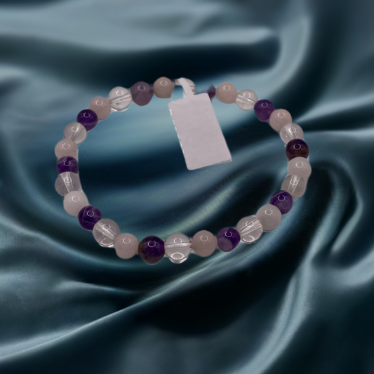 Amethyst and Rose Quartz Bracelet