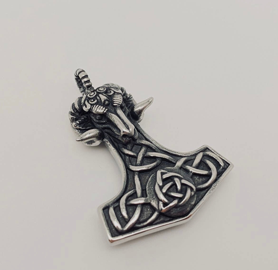 Thor's Hammer Ram's-Head Pendant