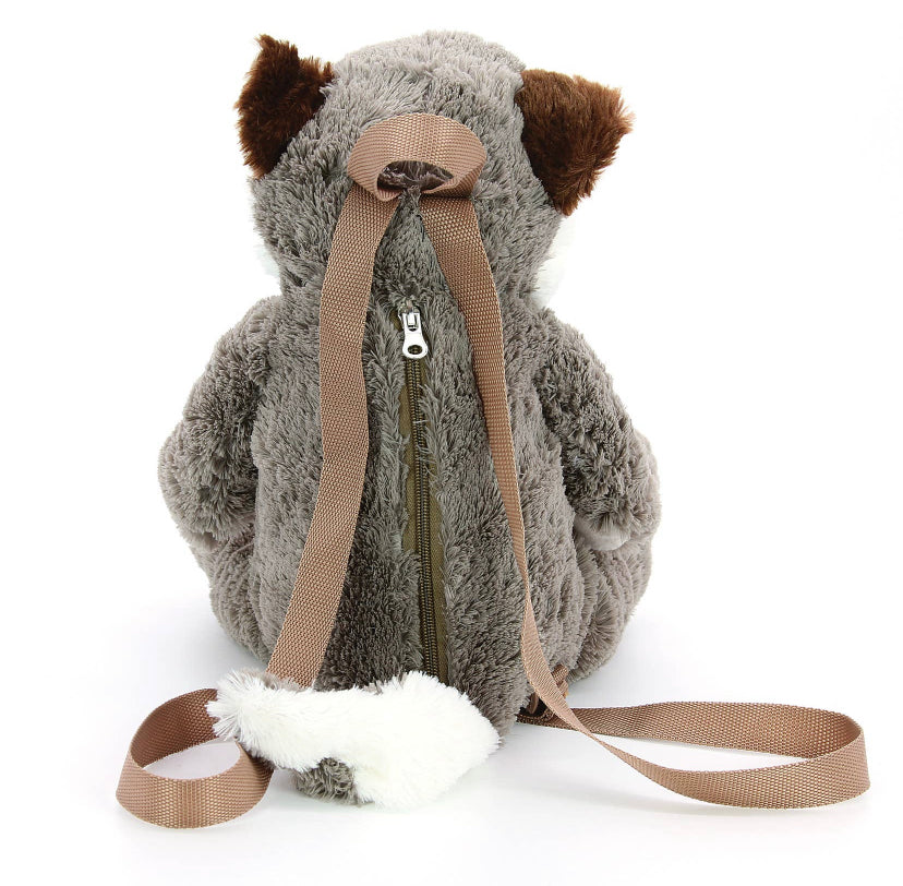 Grey Wolf Furry Backpack