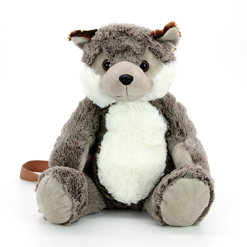 Grey Wolf Furry Backpack