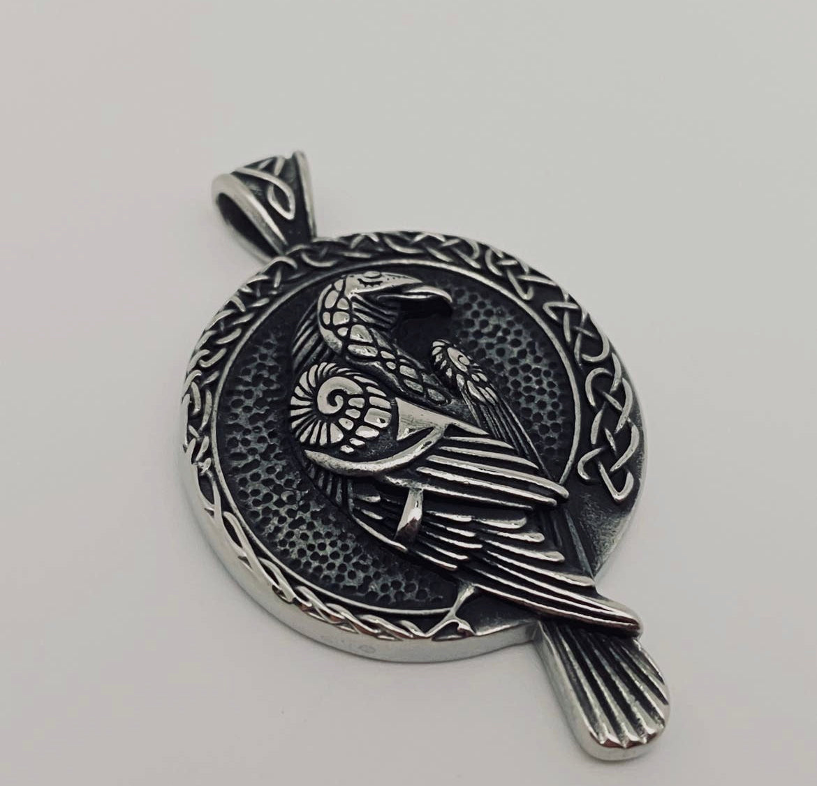 Viking Celtic Knot Crow Pendant