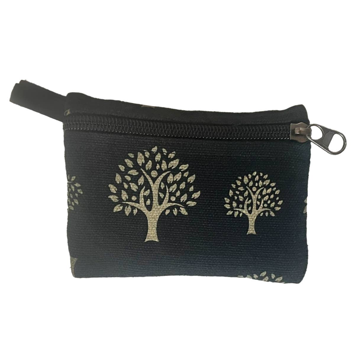 Coin Purse Tree of Life Print Black or Blue