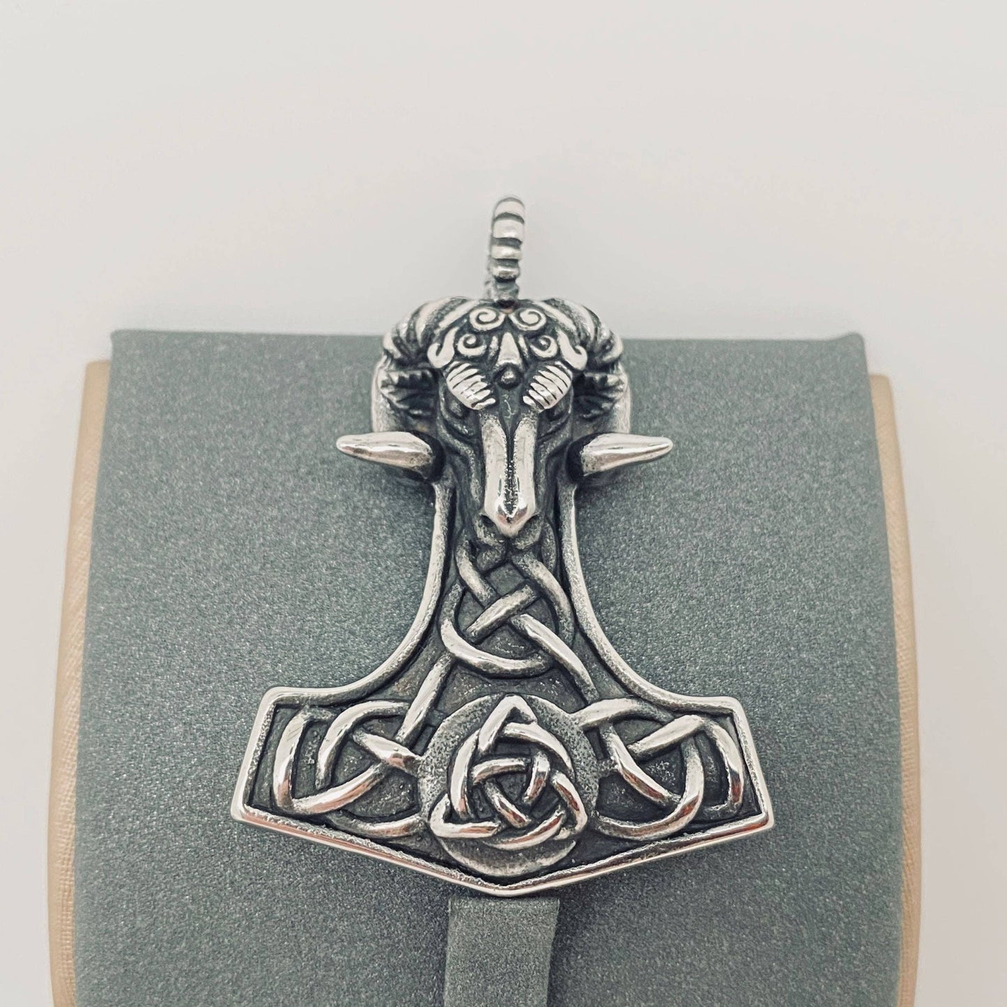Thor's Hammer Ram's-Head Pendant