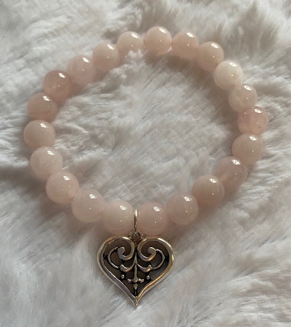 Celtic Heart Bracelet with Rose Quartz