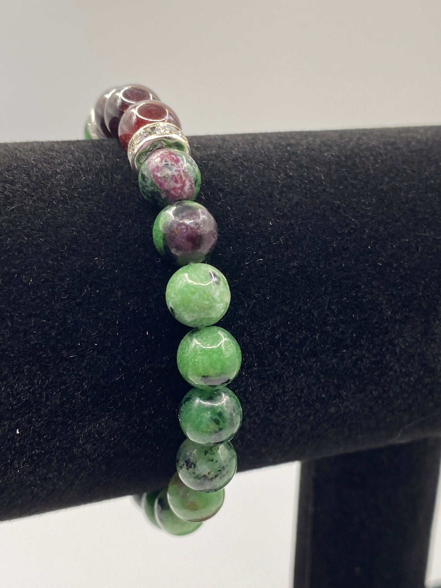 Celtic Dragon Bracelet with Ruby Zoisite and Garnet