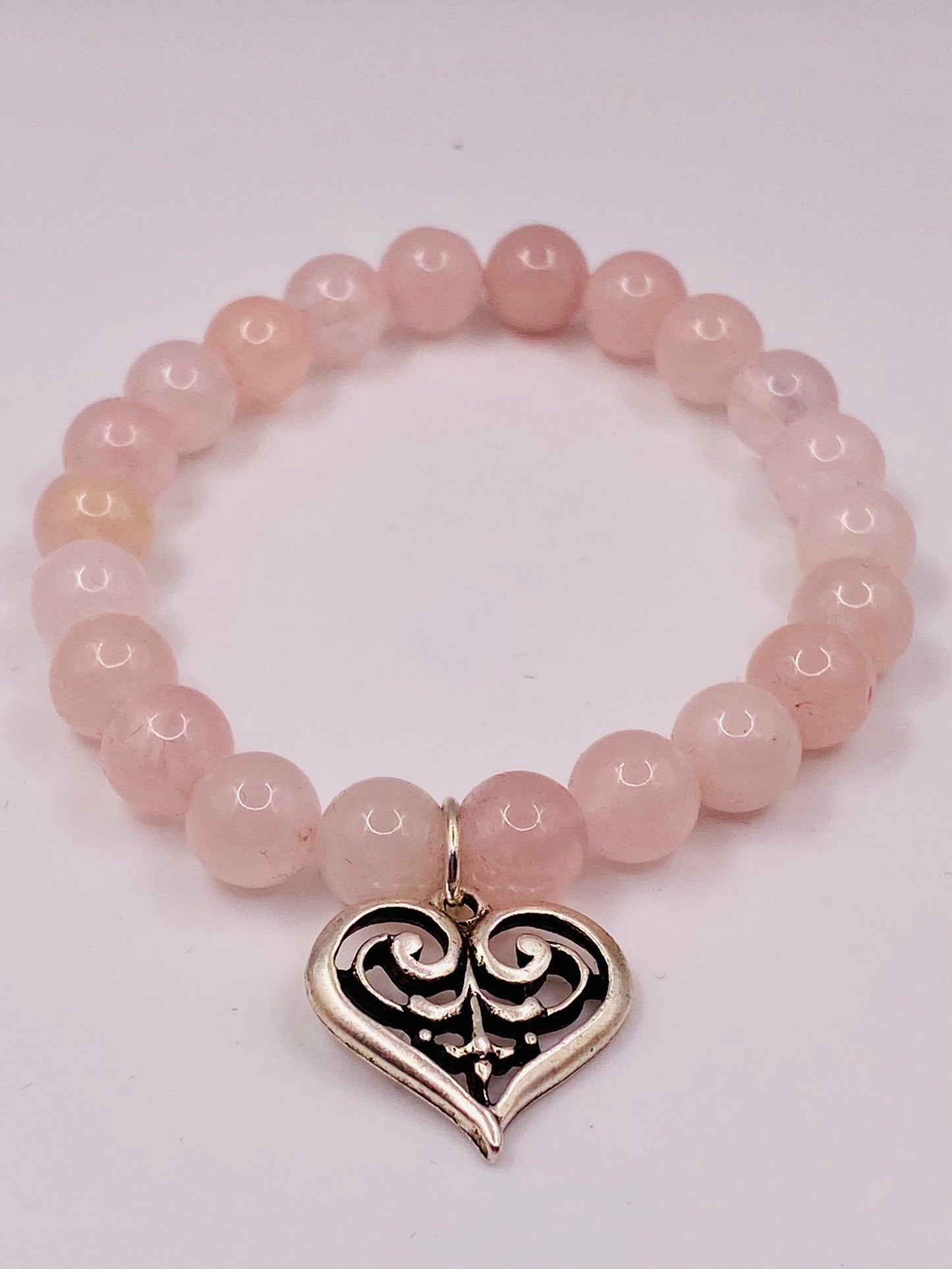 Celtic Heart Bracelet with Rose Quartz