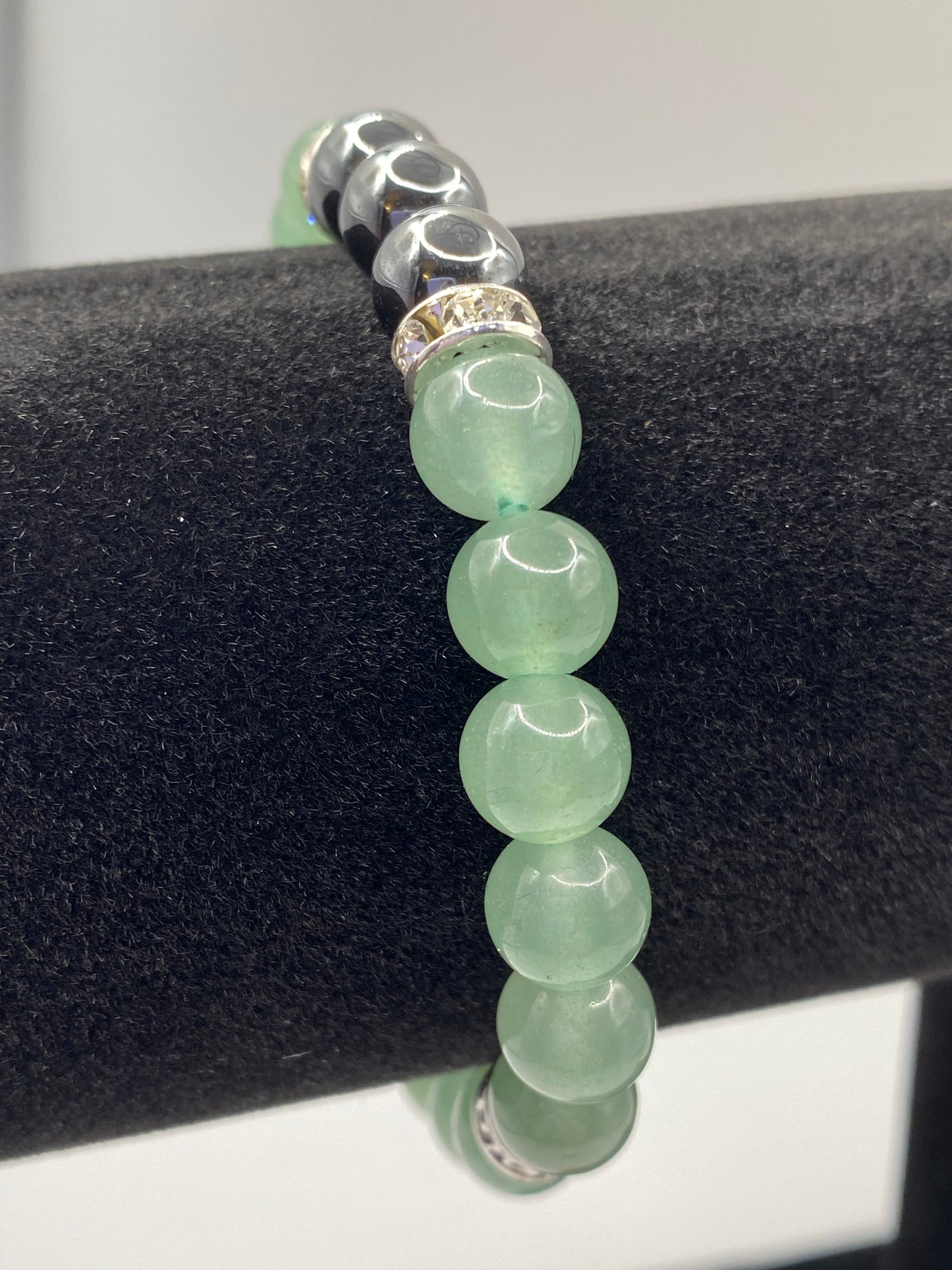 Celtic Triquetra Bracelet with Green Aventurine and Hematite