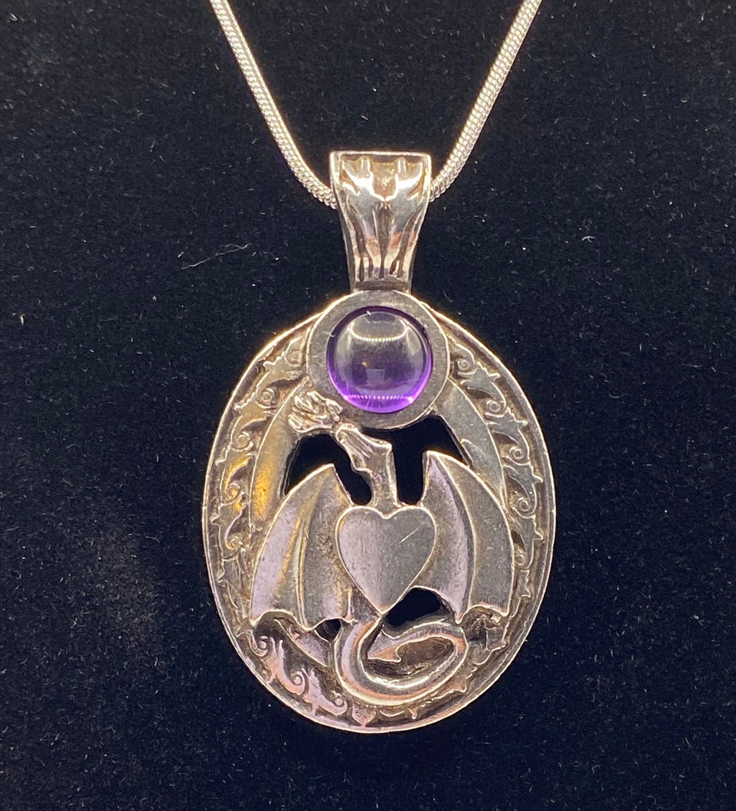 Dragon Pendant with Amethyst