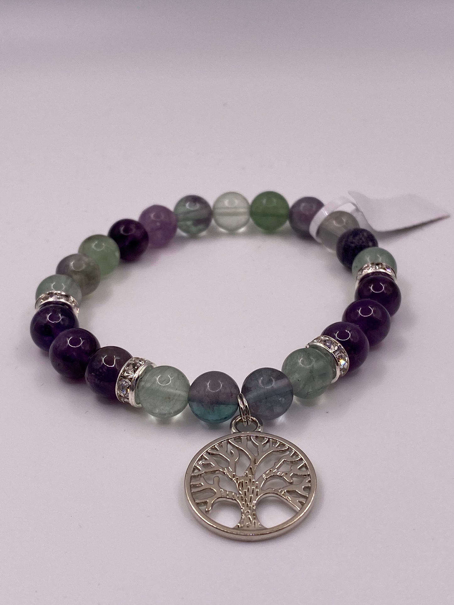 Celtic Tree of Life Bracelet with Amethyst and Fluorite