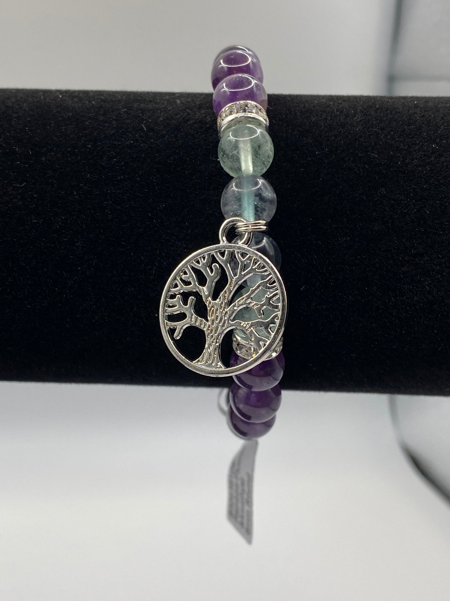 Celtic Tree of Life Bracelet with Amethyst and Fluorite