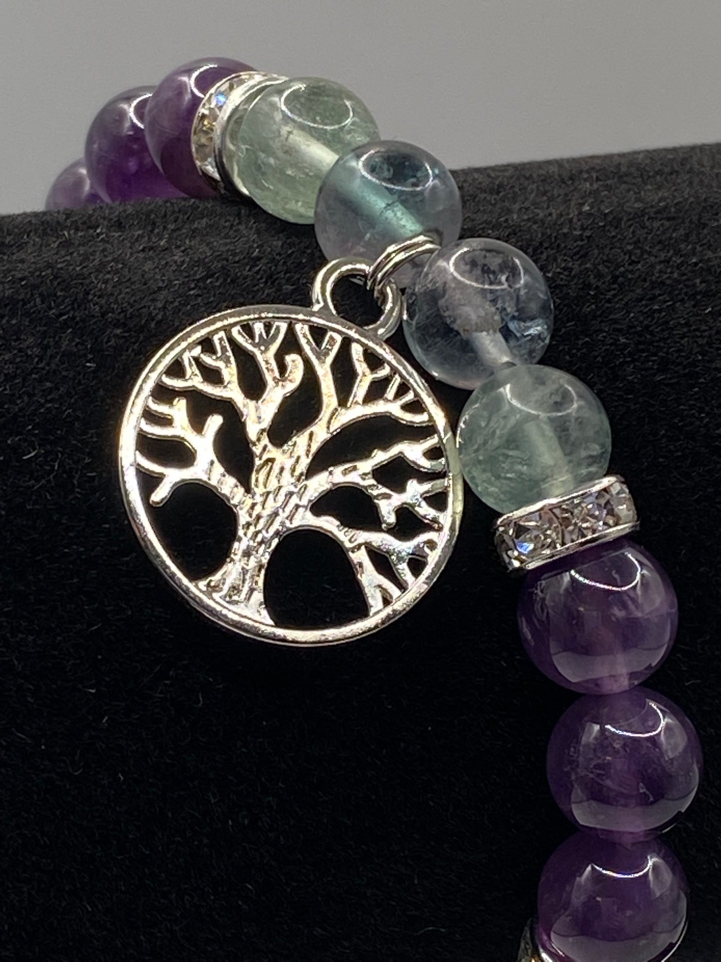 Celtic Tree of Life Bracelet with Amethyst and Fluorite