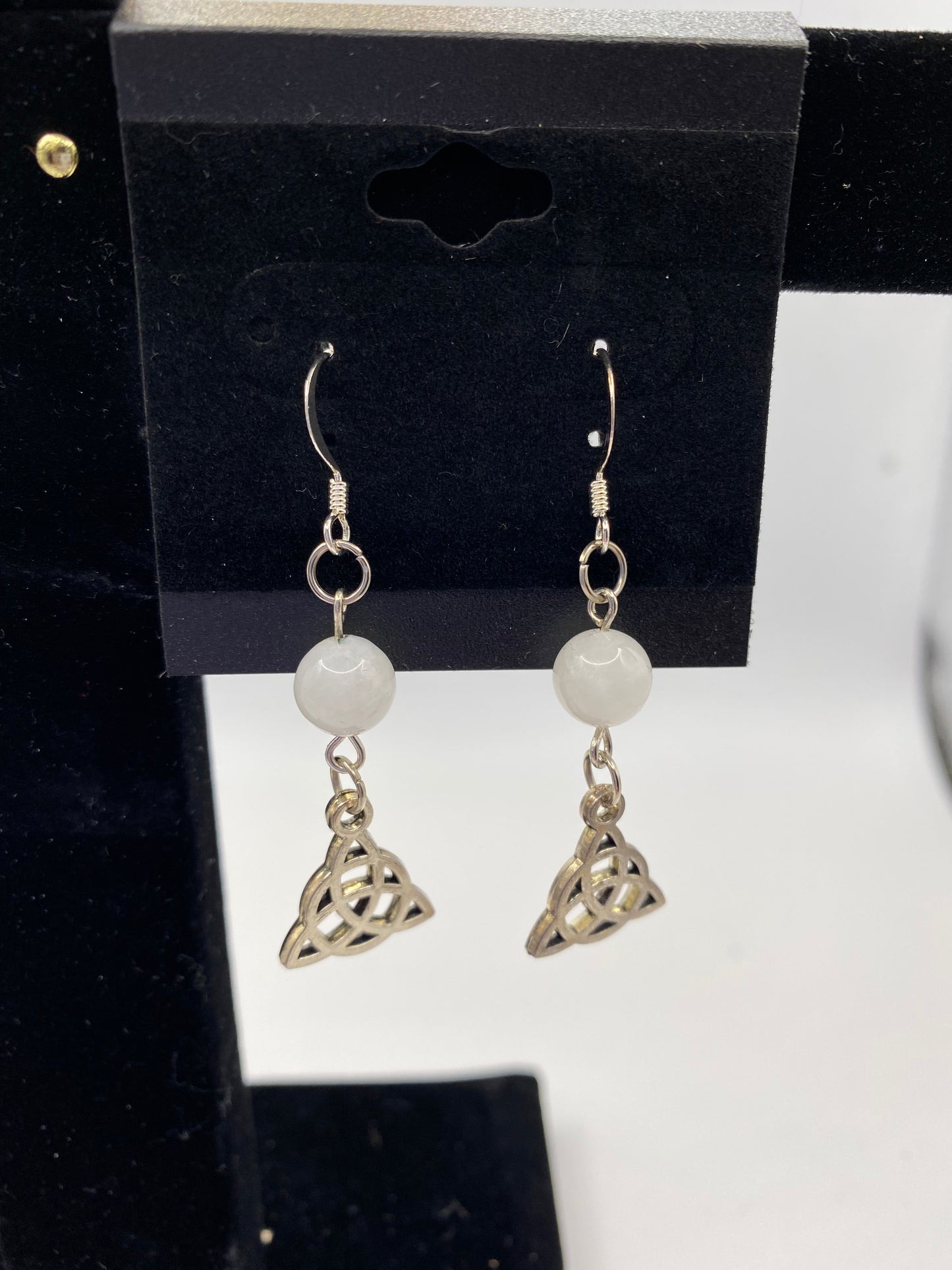 Celtic Knot Earrings with Semi-Precious Stones