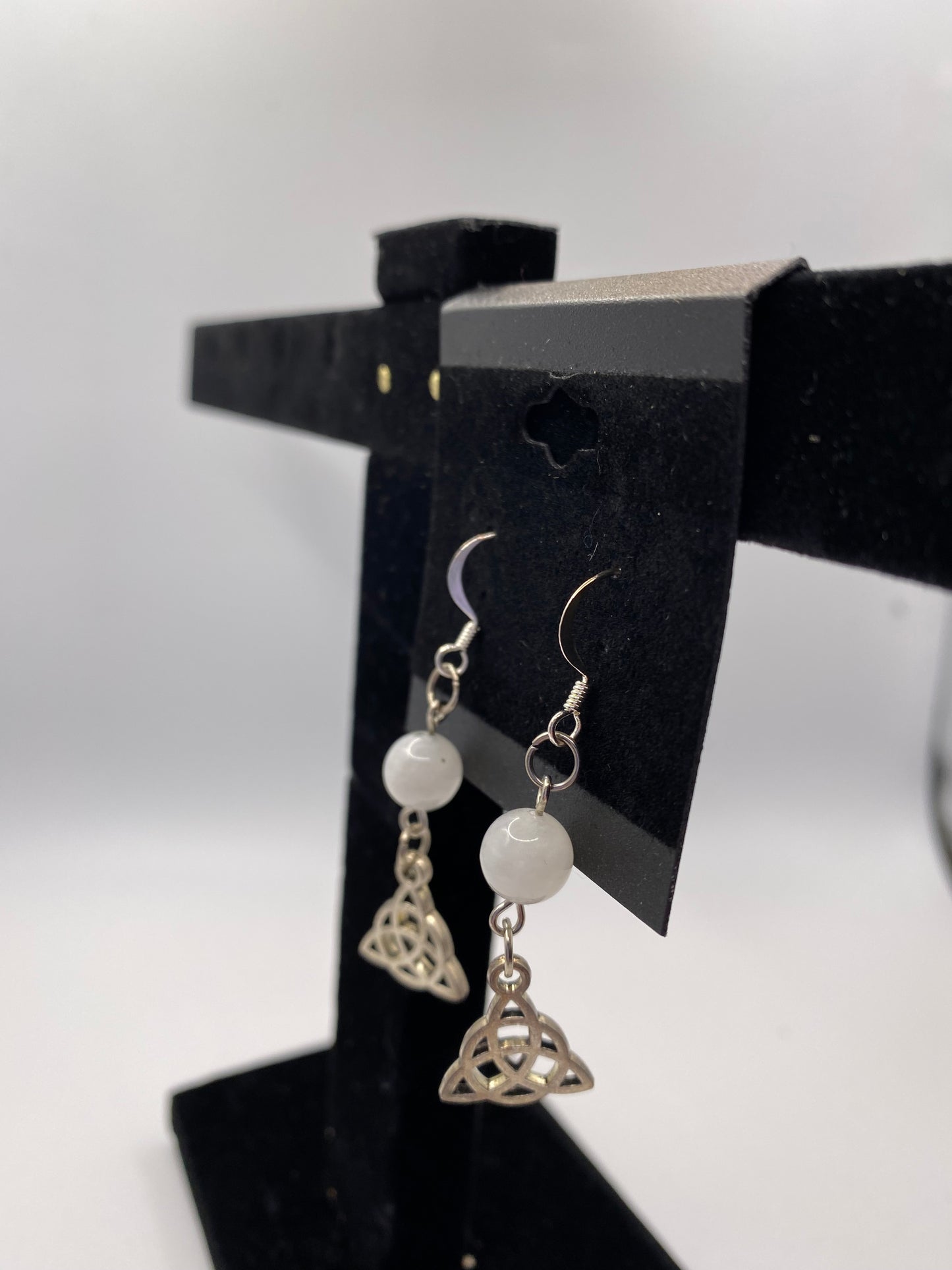 Celtic Knot Earrings with Semi-Precious Stones