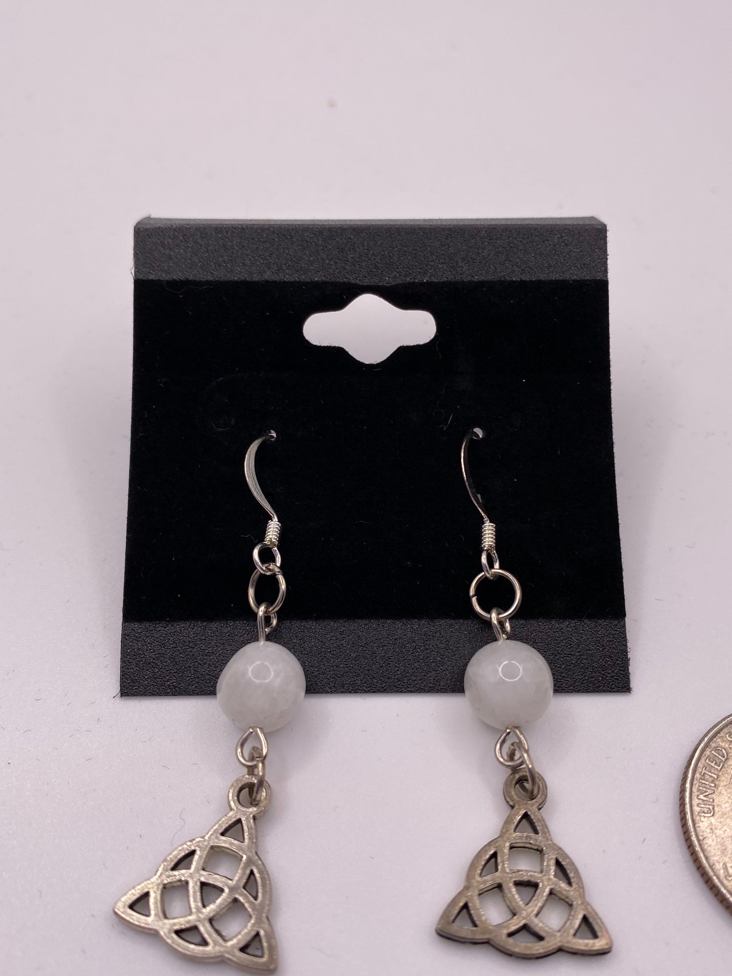 Celtic Knot Earrings with Semi-Precious Stones