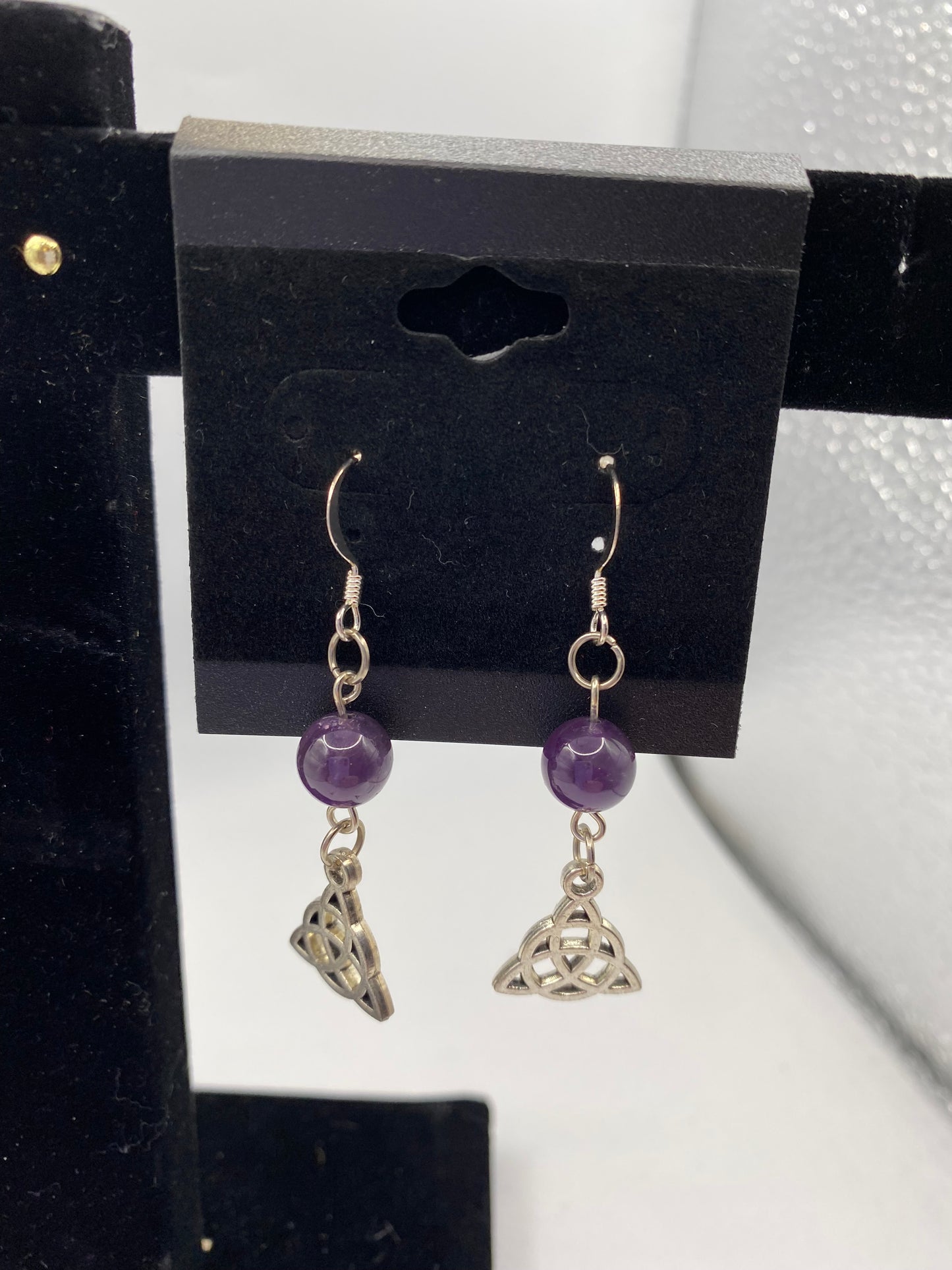Celtic Knot Earrings with Semi-Precious Stones