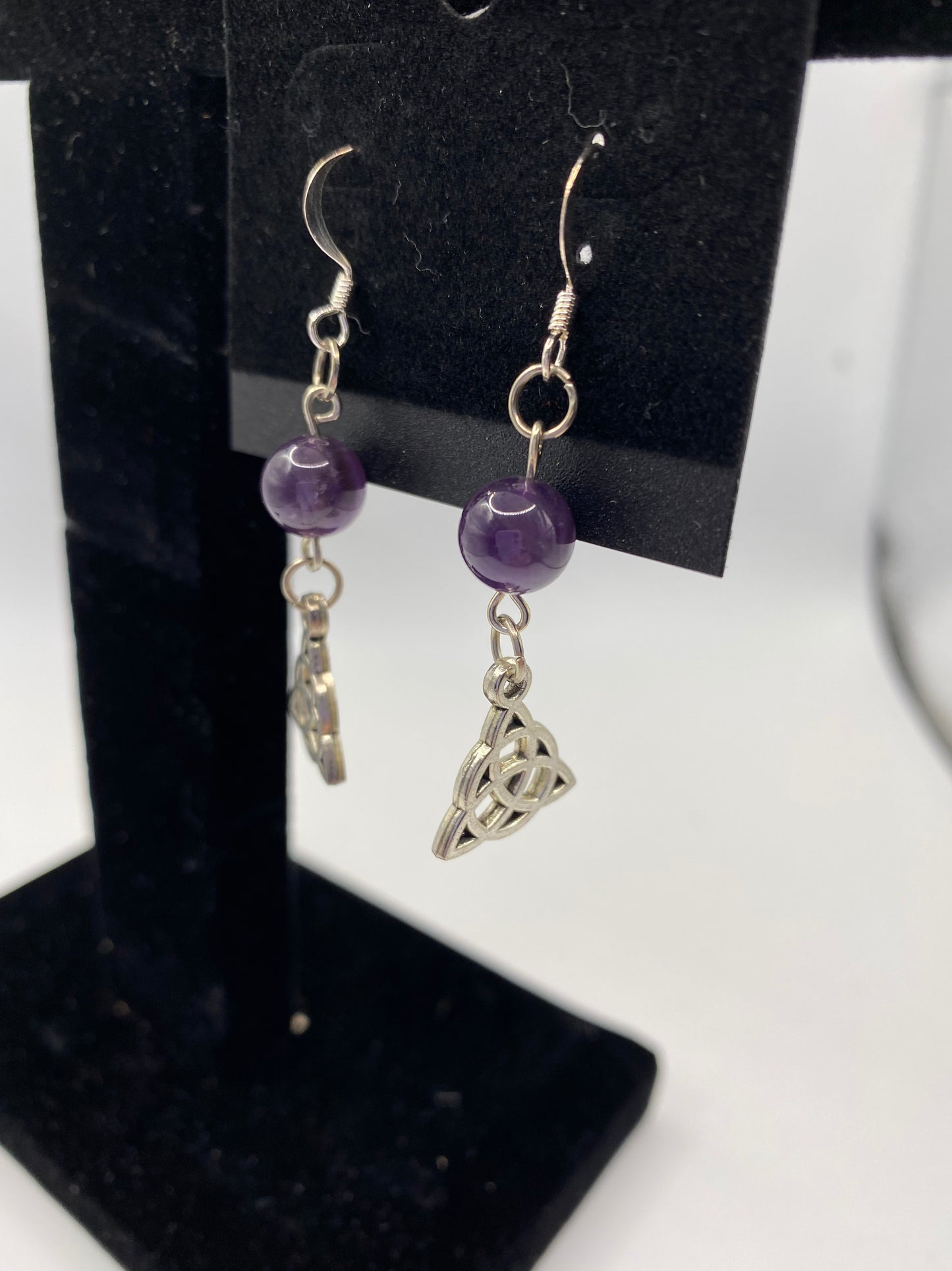 Celtic Knot Earrings with Semi-Precious Stones