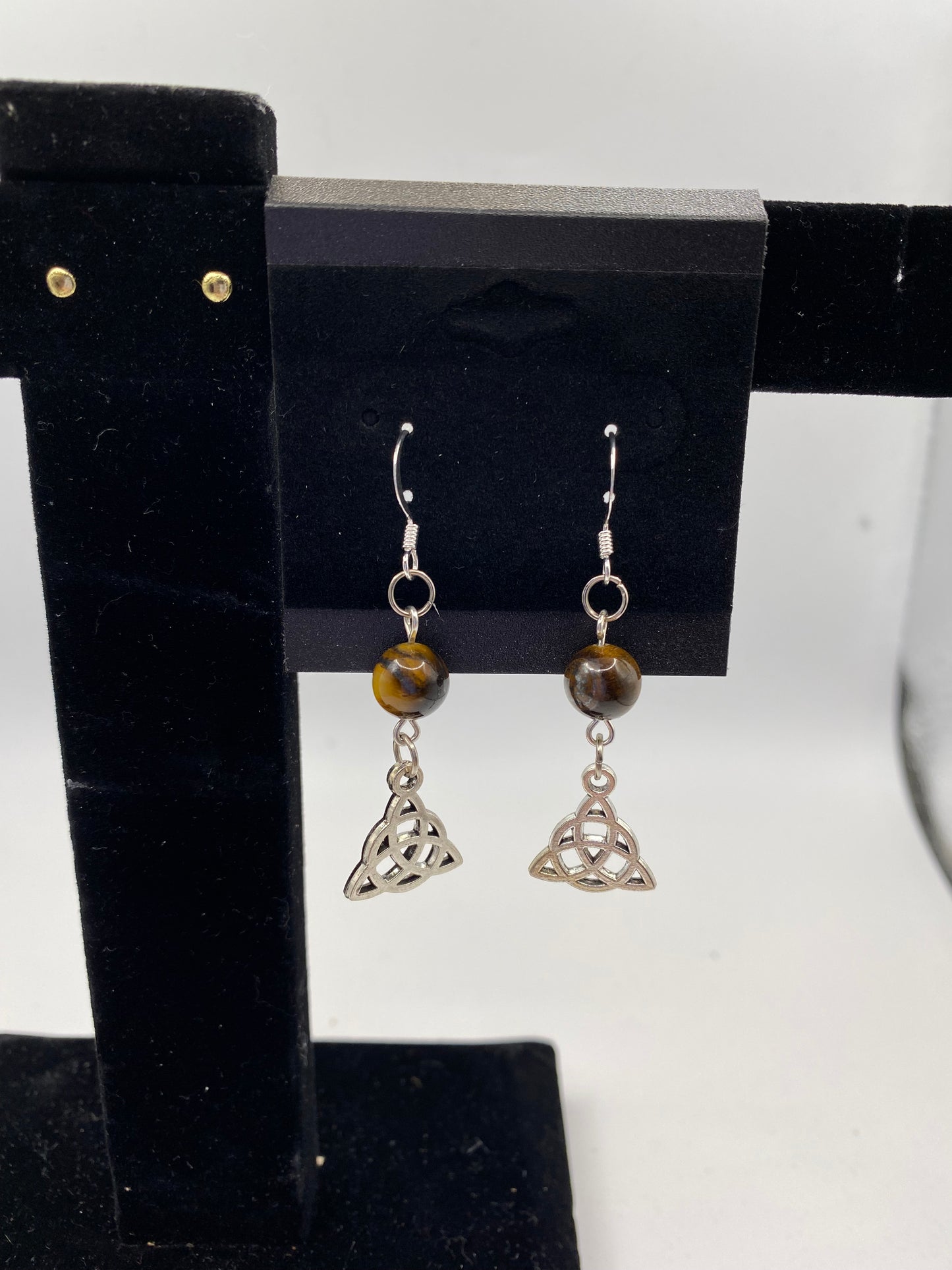 Celtic Knot Earrings with Semi-Precious Stones