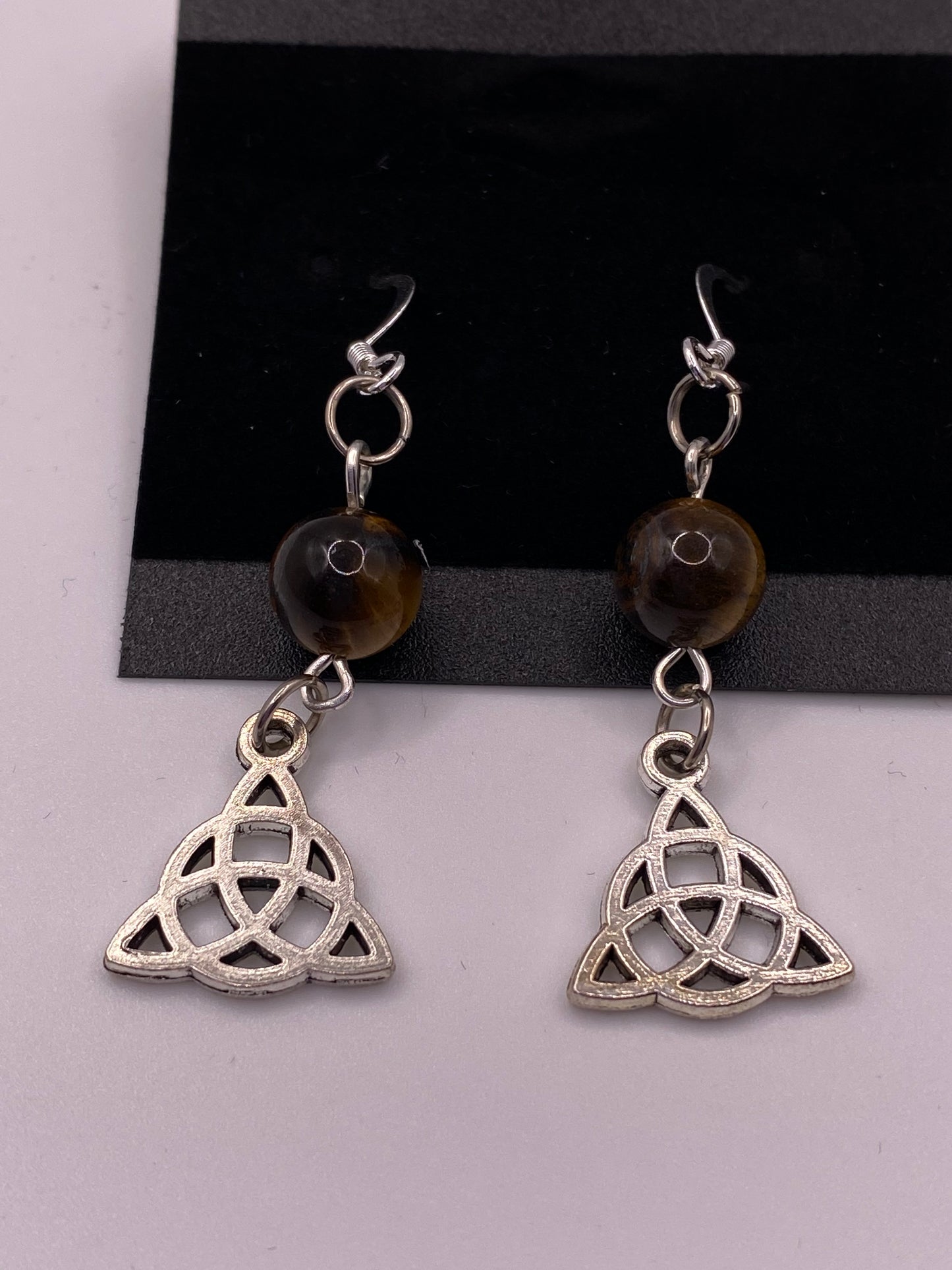 Celtic Knot Earrings with Semi-Precious Stones