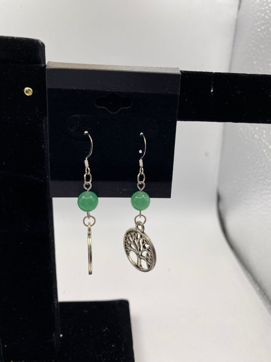 Celtic Tree of Life Earrings with Semi-Precious Stones