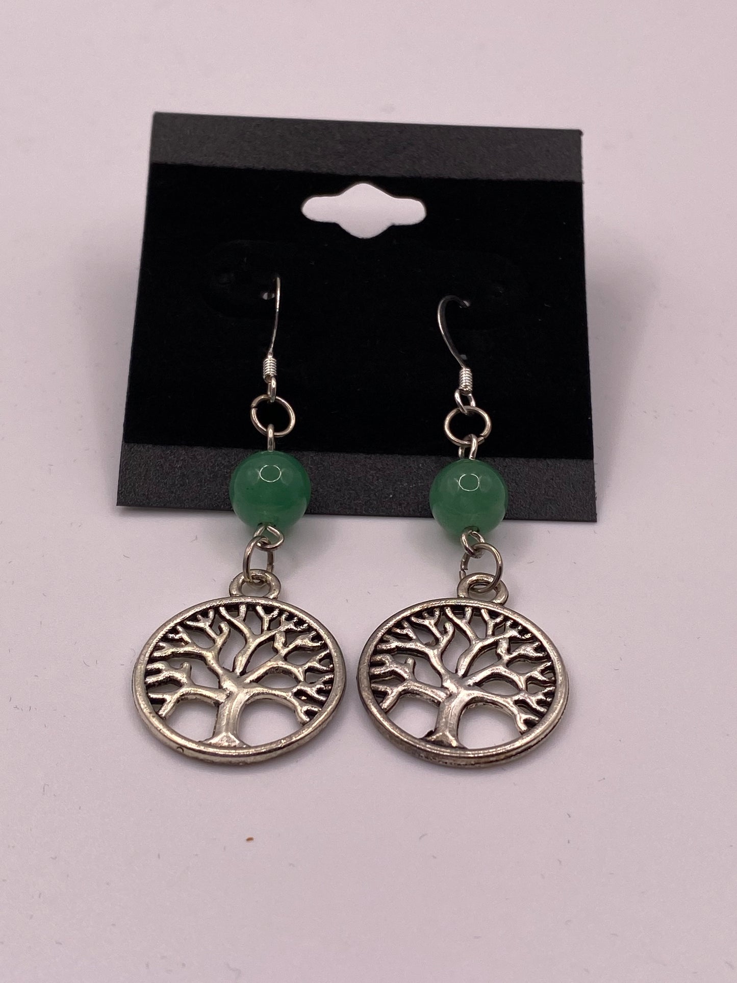 Celtic Tree of Life Earrings with Semi-Precious Stones