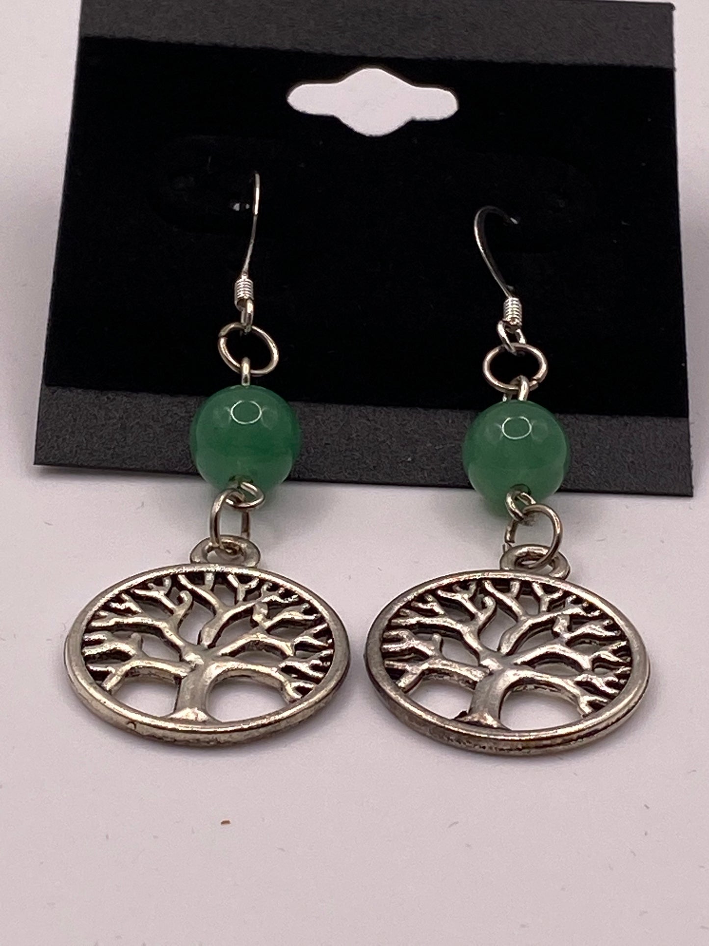 Celtic Tree of Life Earrings with Semi-Precious Stones