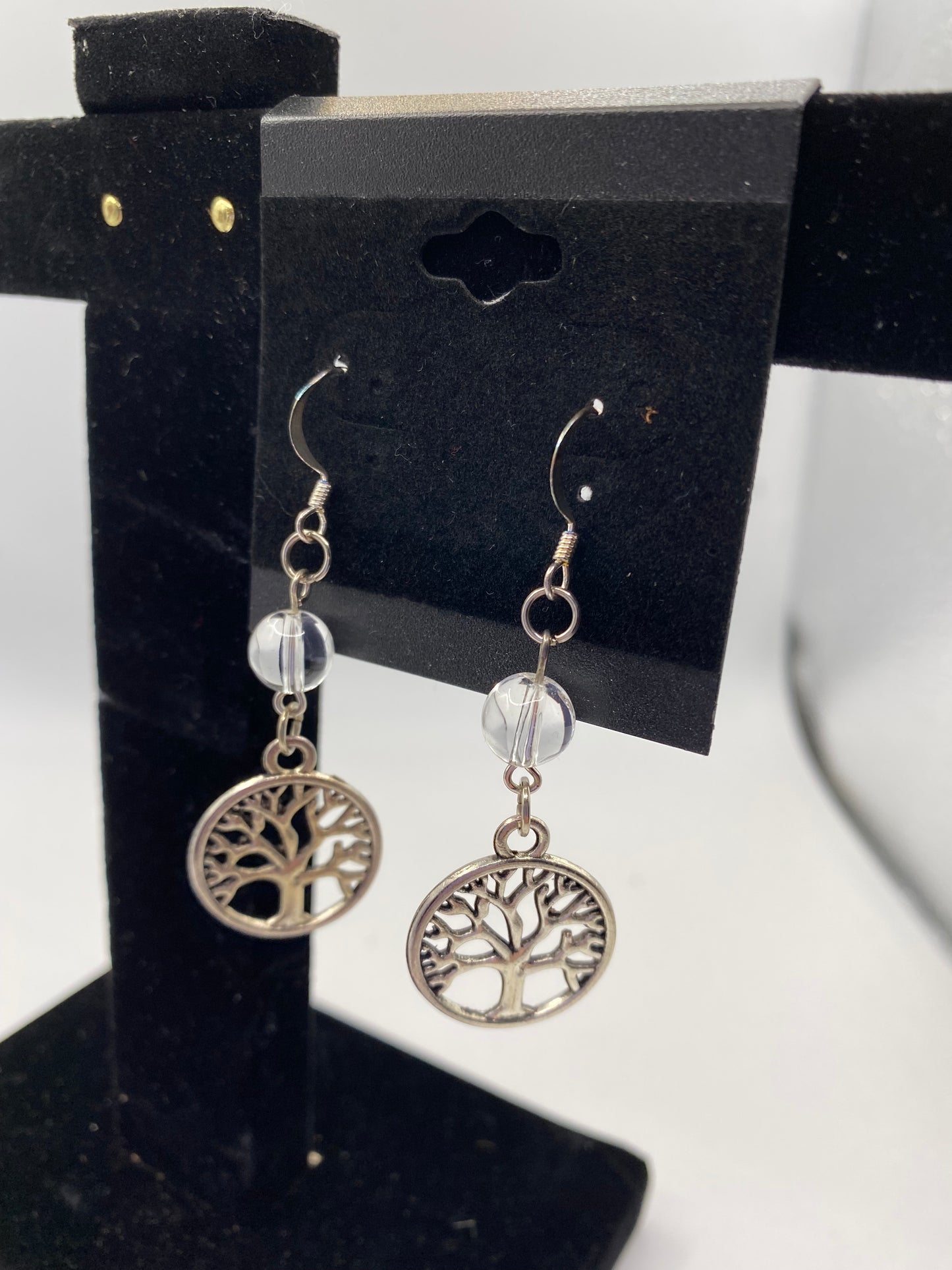 Celtic Tree of Life Earrings with Semi-Precious Stones