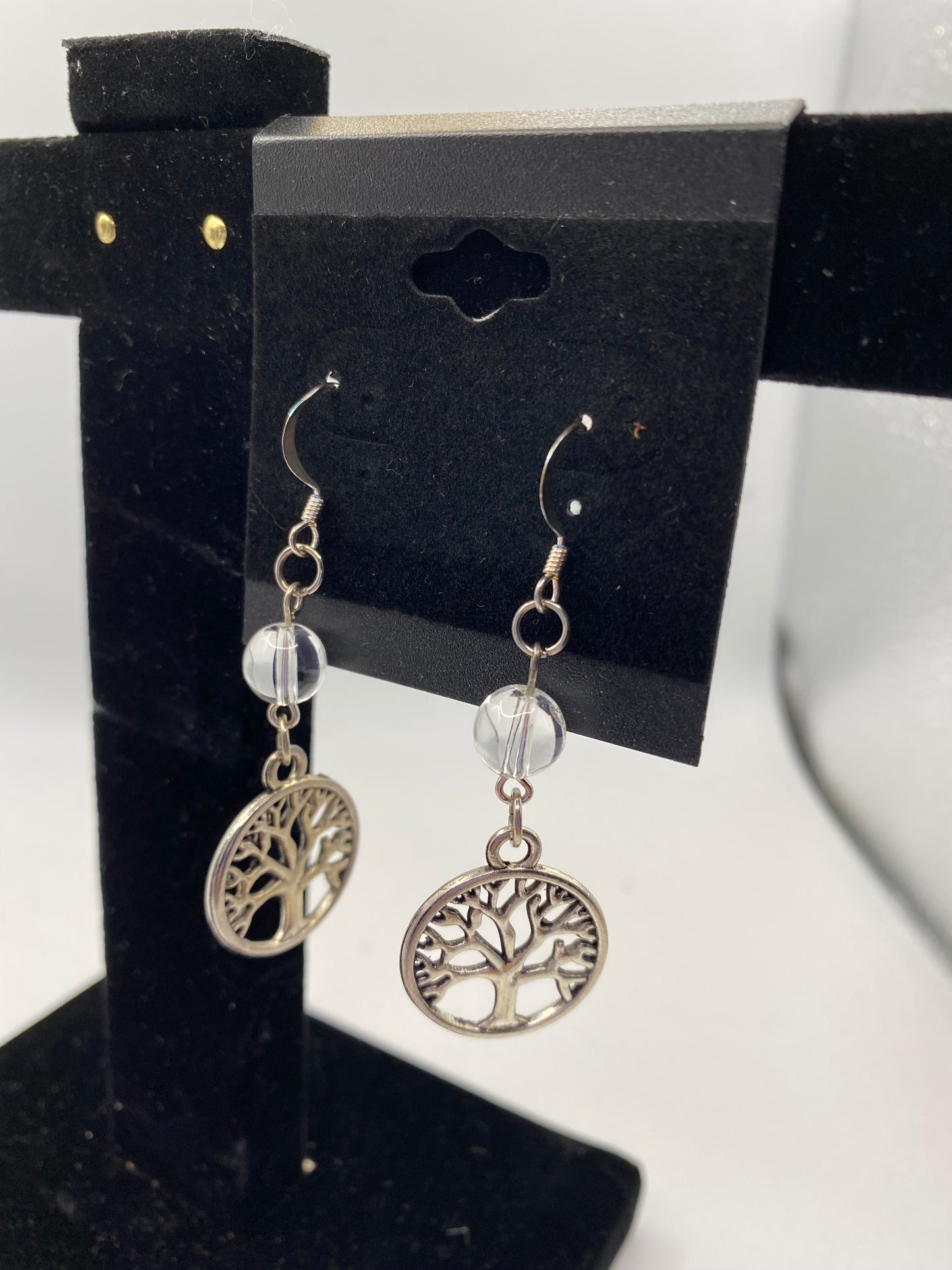 Celtic Tree of Life Earrings with Semi-Precious Stones