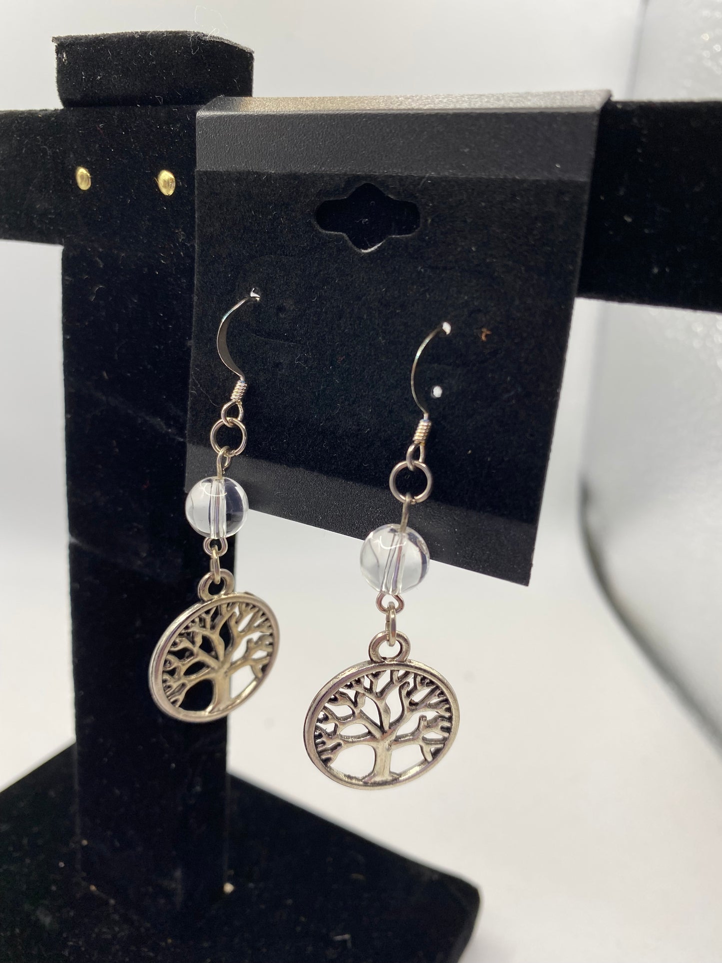 Celtic Tree of Life Earrings with Semi-Precious Stones