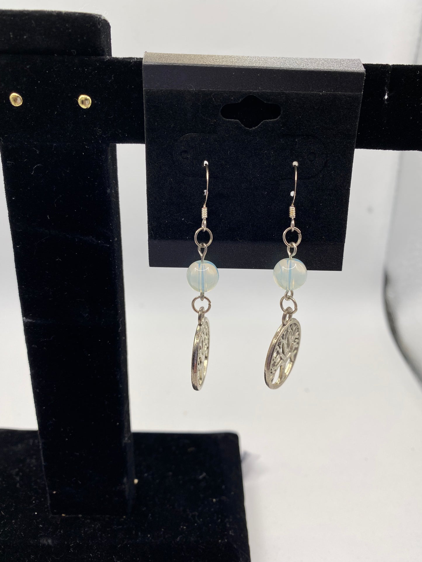 Celtic Tree of Life Earrings with Semi-Precious Stones