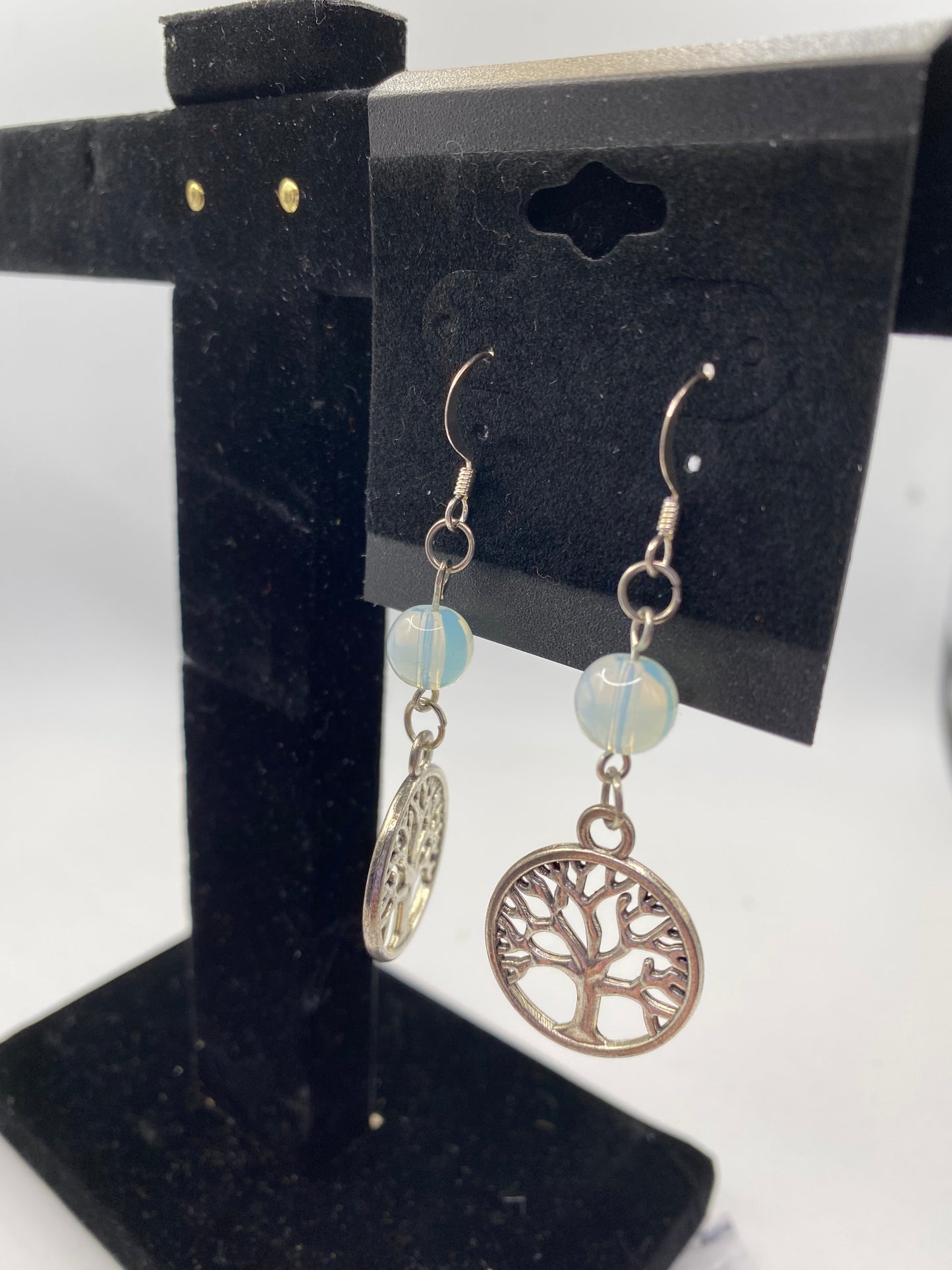 Celtic Tree of Life Earrings with Semi-Precious Stones