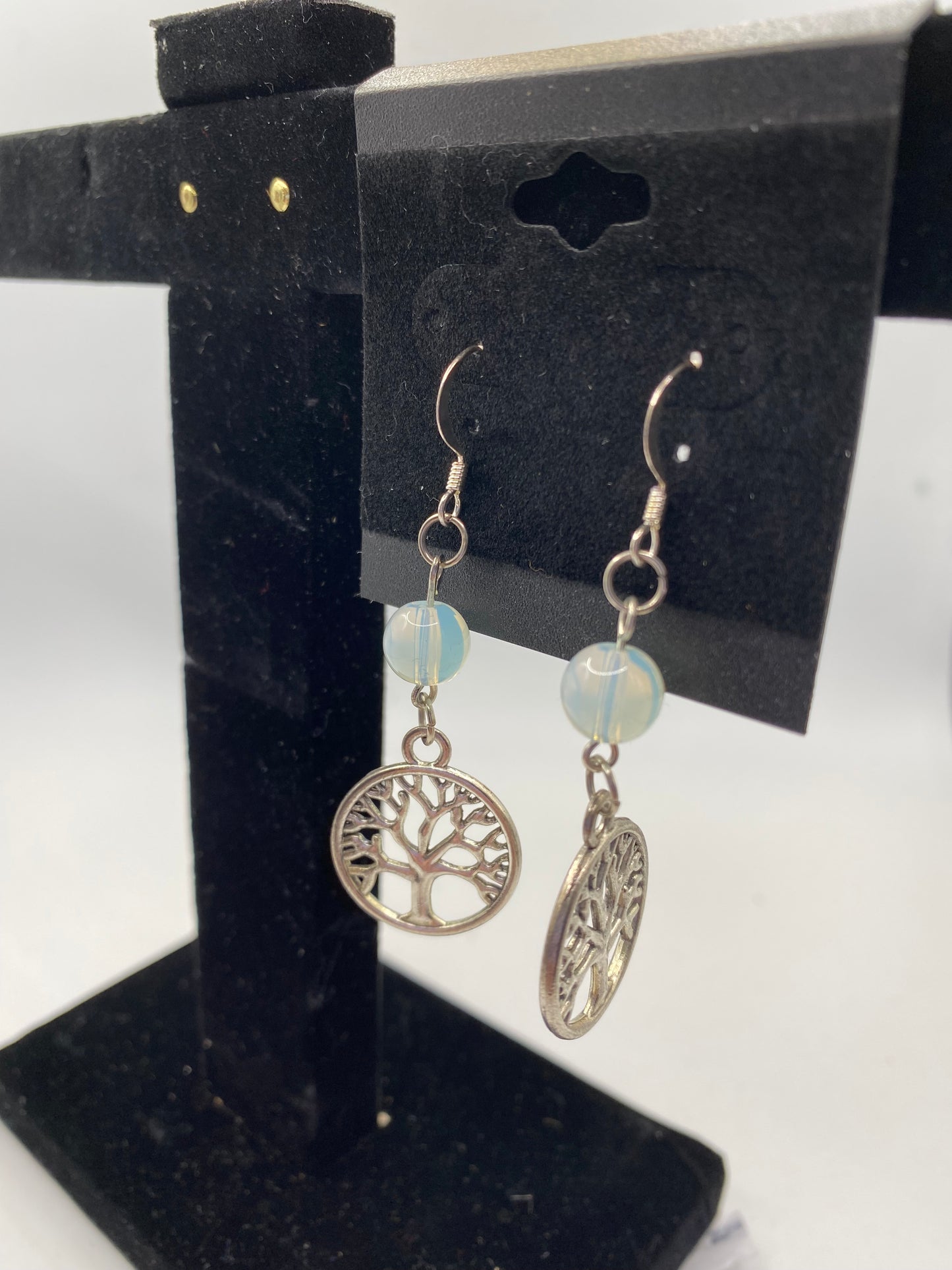 Celtic Tree of Life Earrings with Semi-Precious Stones