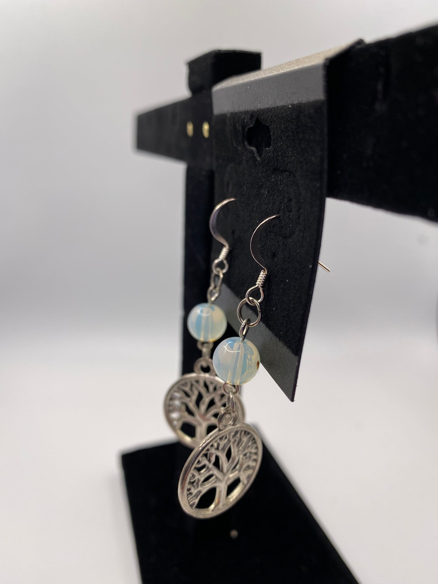 Celtic Tree of Life Earrings with Semi-Precious Stones