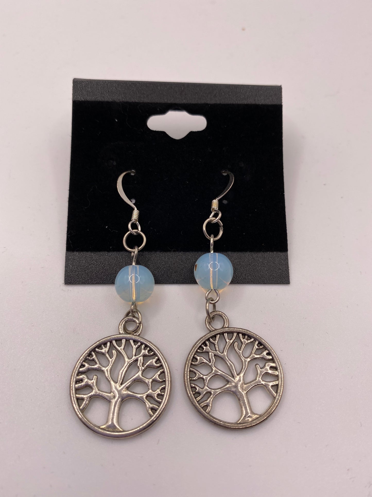 Celtic Tree of Life Earrings with Semi-Precious Stones